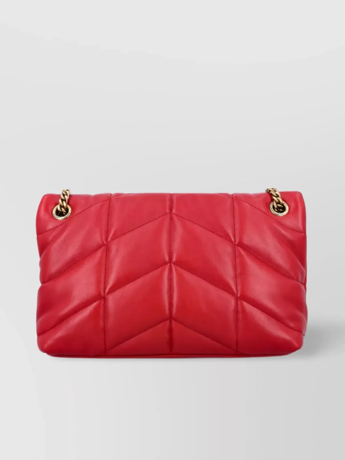 Saint Laurent Loulou Puffer Small Schultertasche in Rot, Foto 2