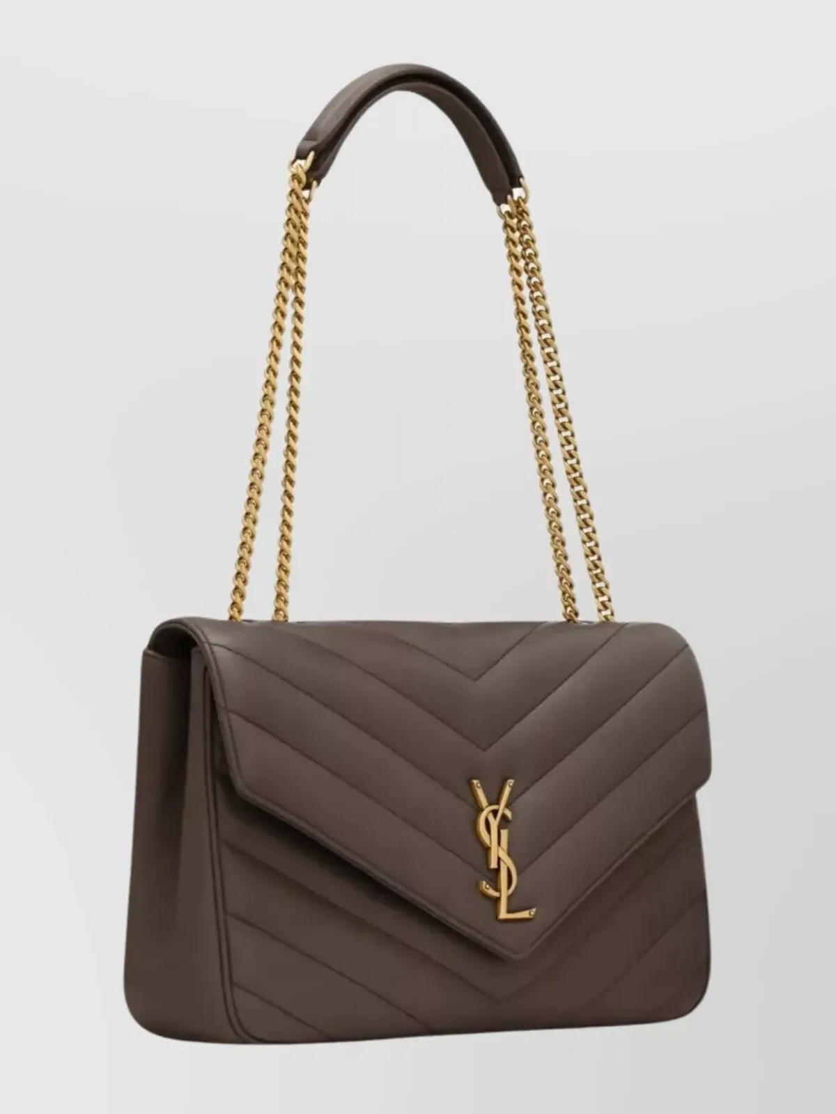 Borsa a spalla Saint Laurent Loulou Large in Marrone, foto 4