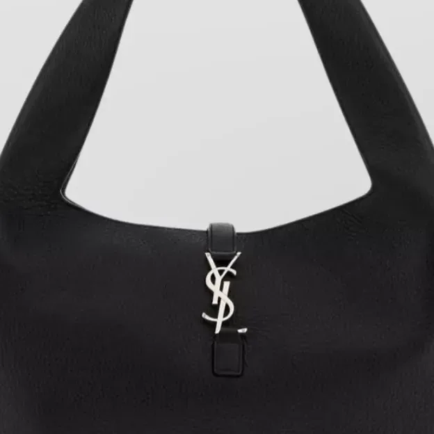 Mala de ombro Saint Laurent Bea em Preto, pormenor