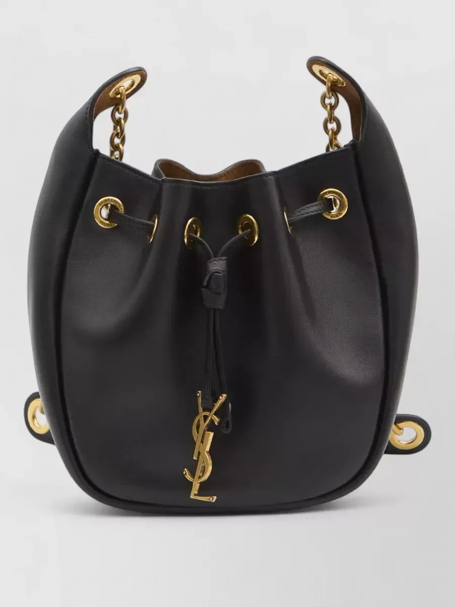 Borsa a secchiello Saint Laurent Supple Bucket nera, foto 1