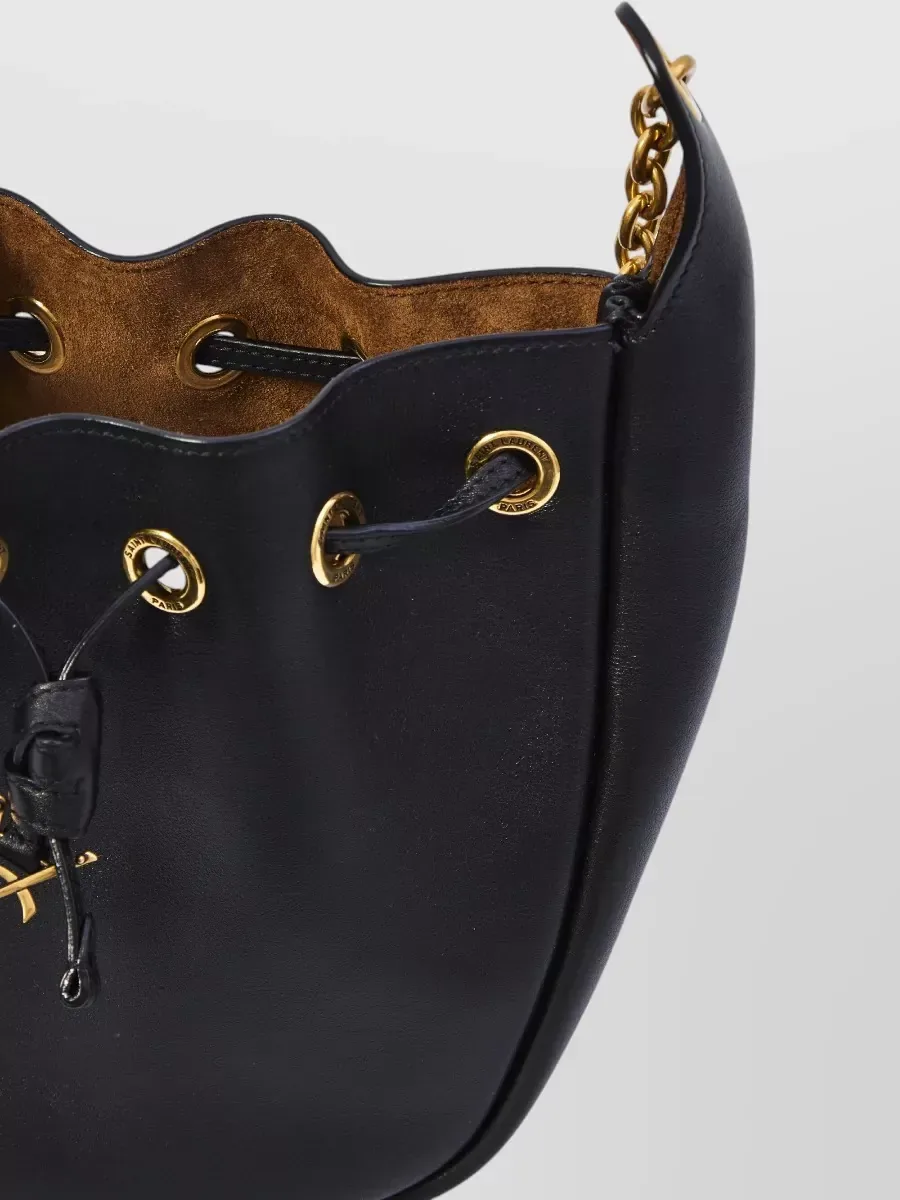 Borsa a secchiello Saint Laurent Supple Bucket nera, foto 3
