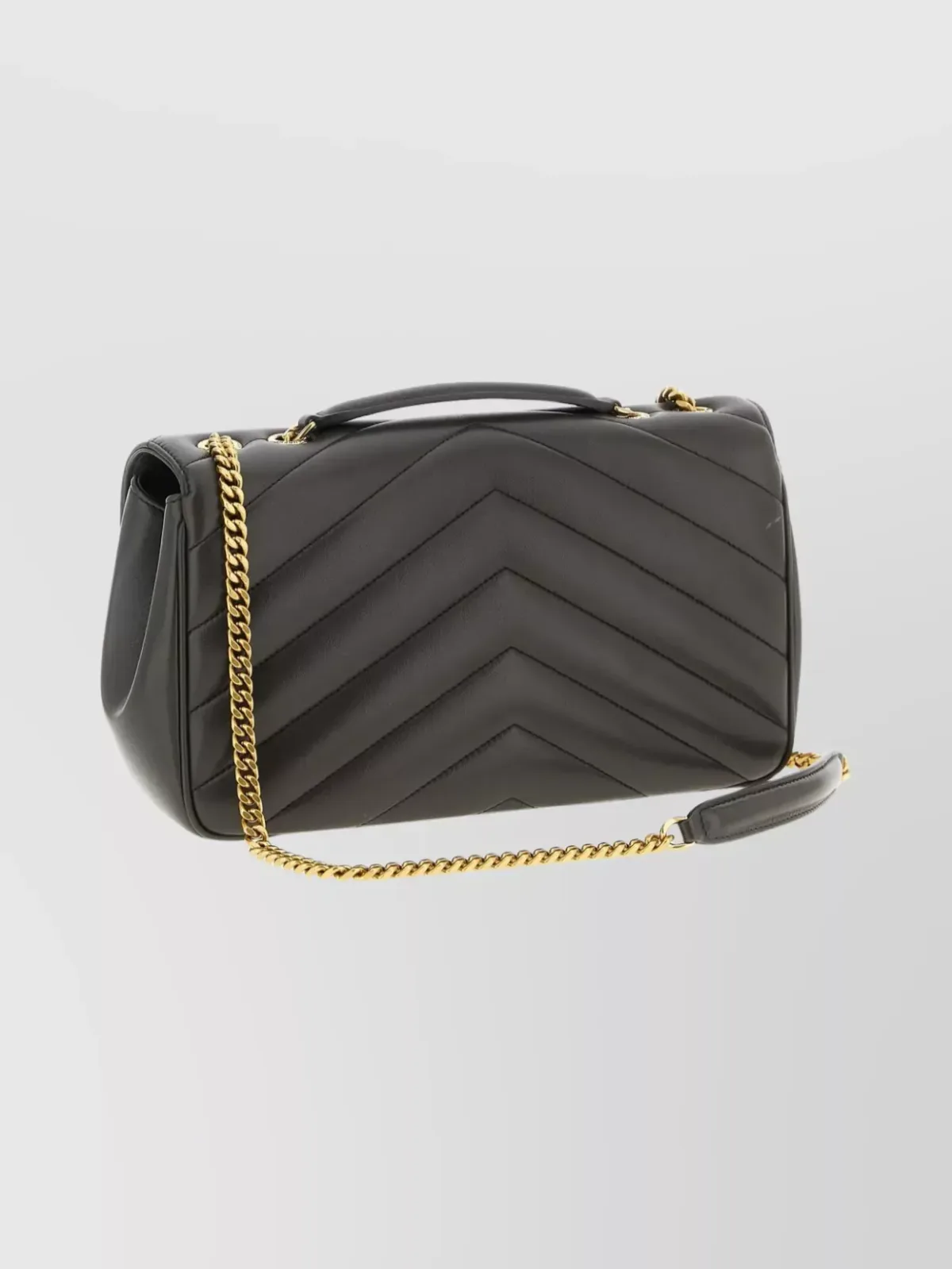Borsa a spalla Saint Laurent Loulou Medium marrone scuro, foto 2
