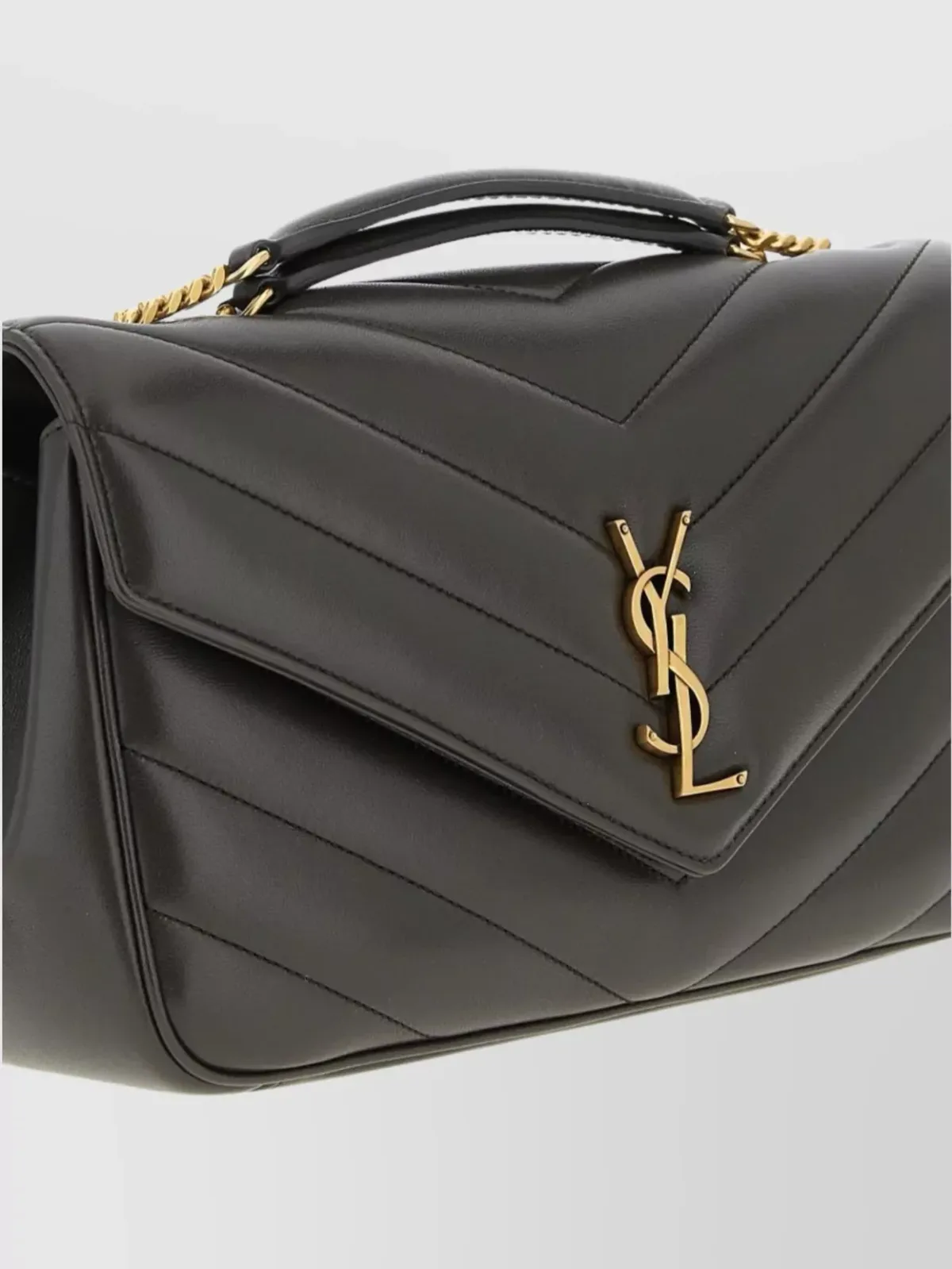 Borsa a spalla Saint Laurent Loulou Medium marrone scuro, foto 3