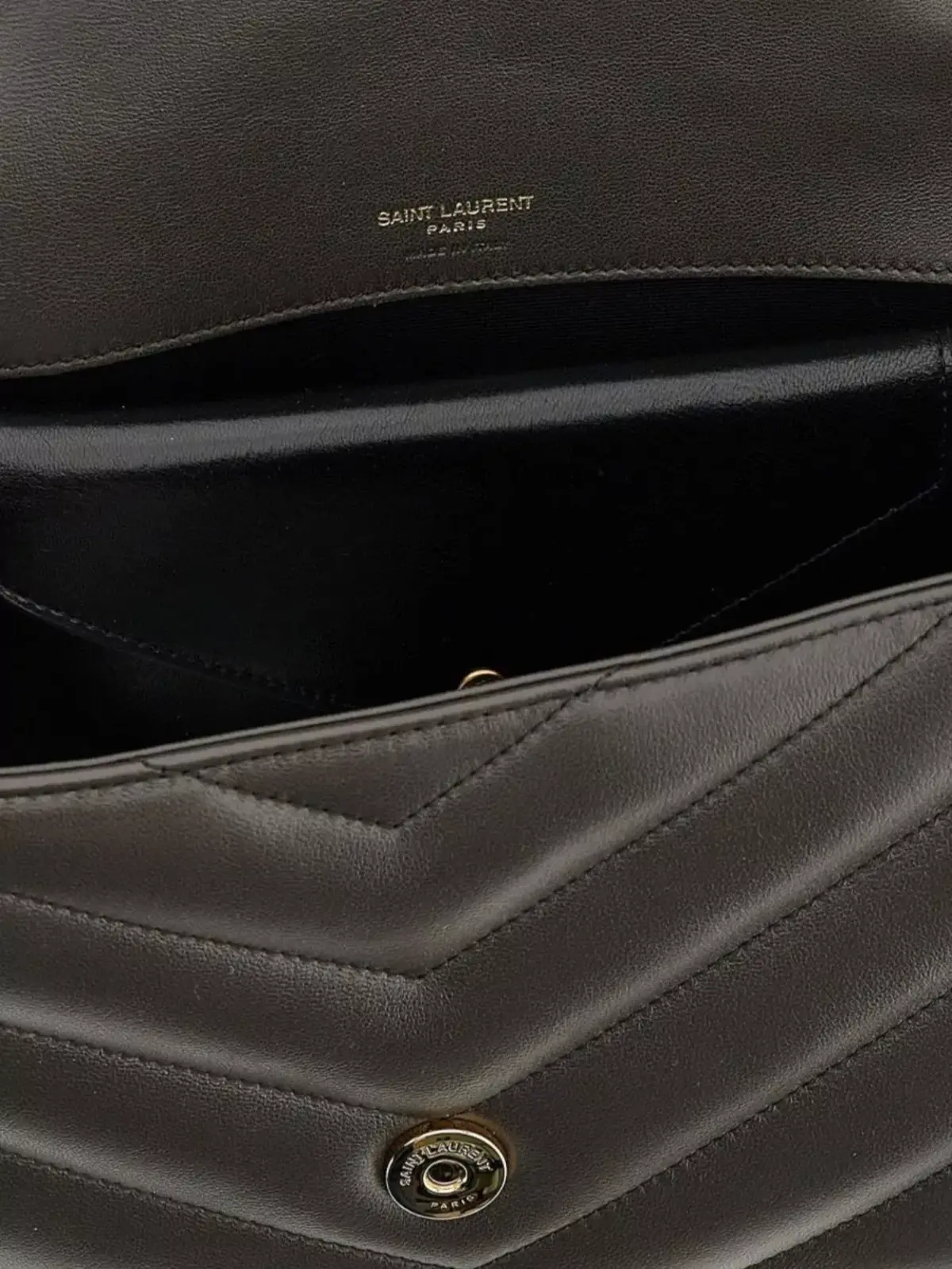 Borsa a spalla Saint Laurent Loulou Medium marrone scuro, foto 4