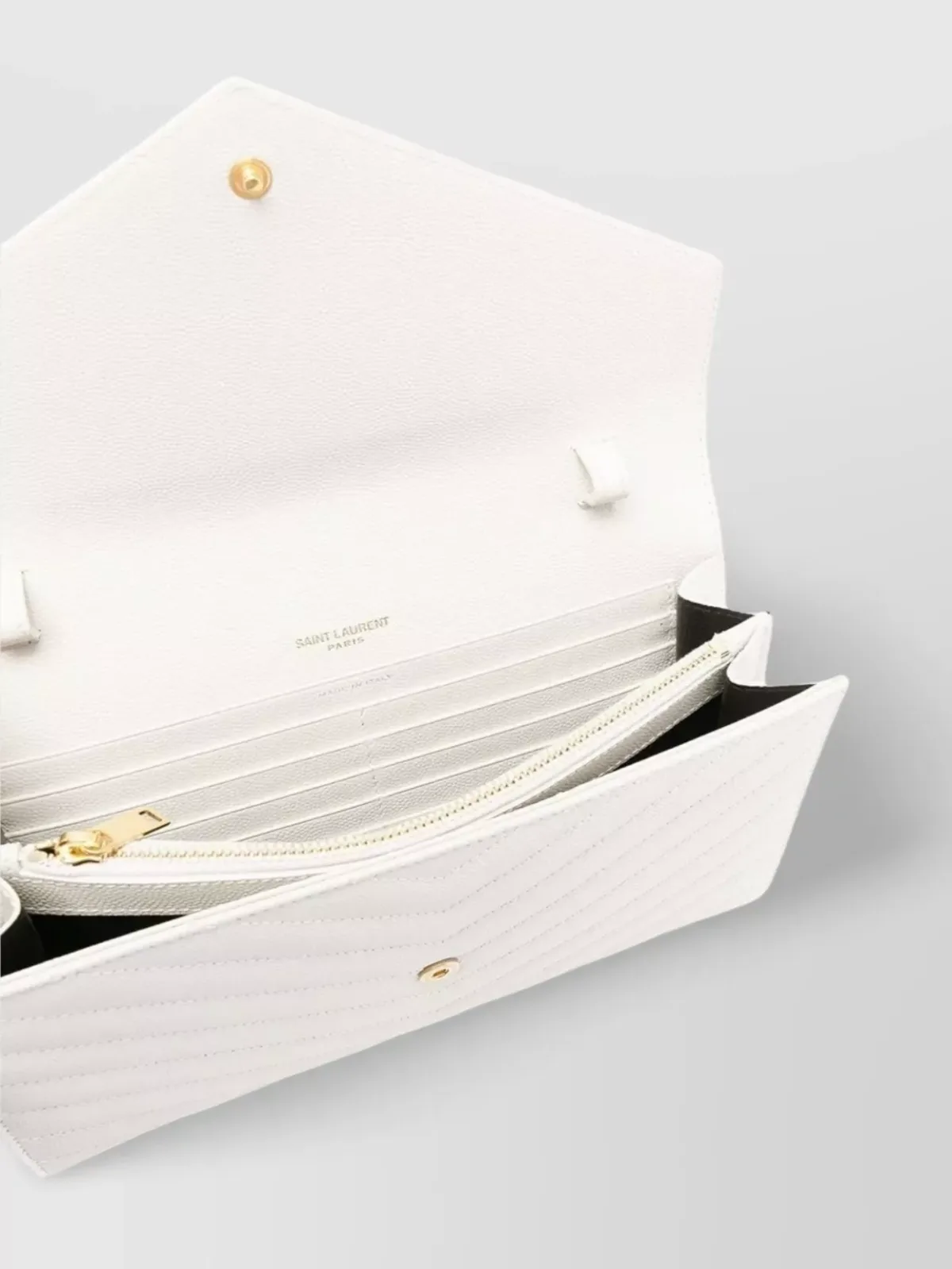 Clutch Saint Laurent Cassandre em branco, foto 4