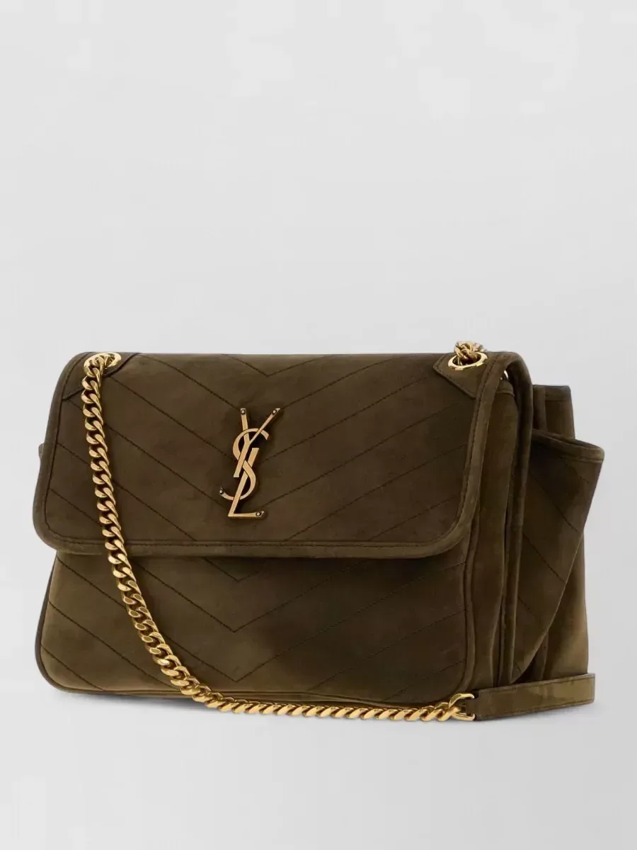 Saint Laurent Niki Tripouch باللون الزيتوني، صورة 2