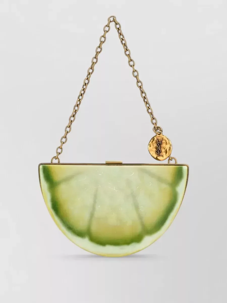 Saint Laurent Mini Resin Shoulder Bag en vert, photo 1