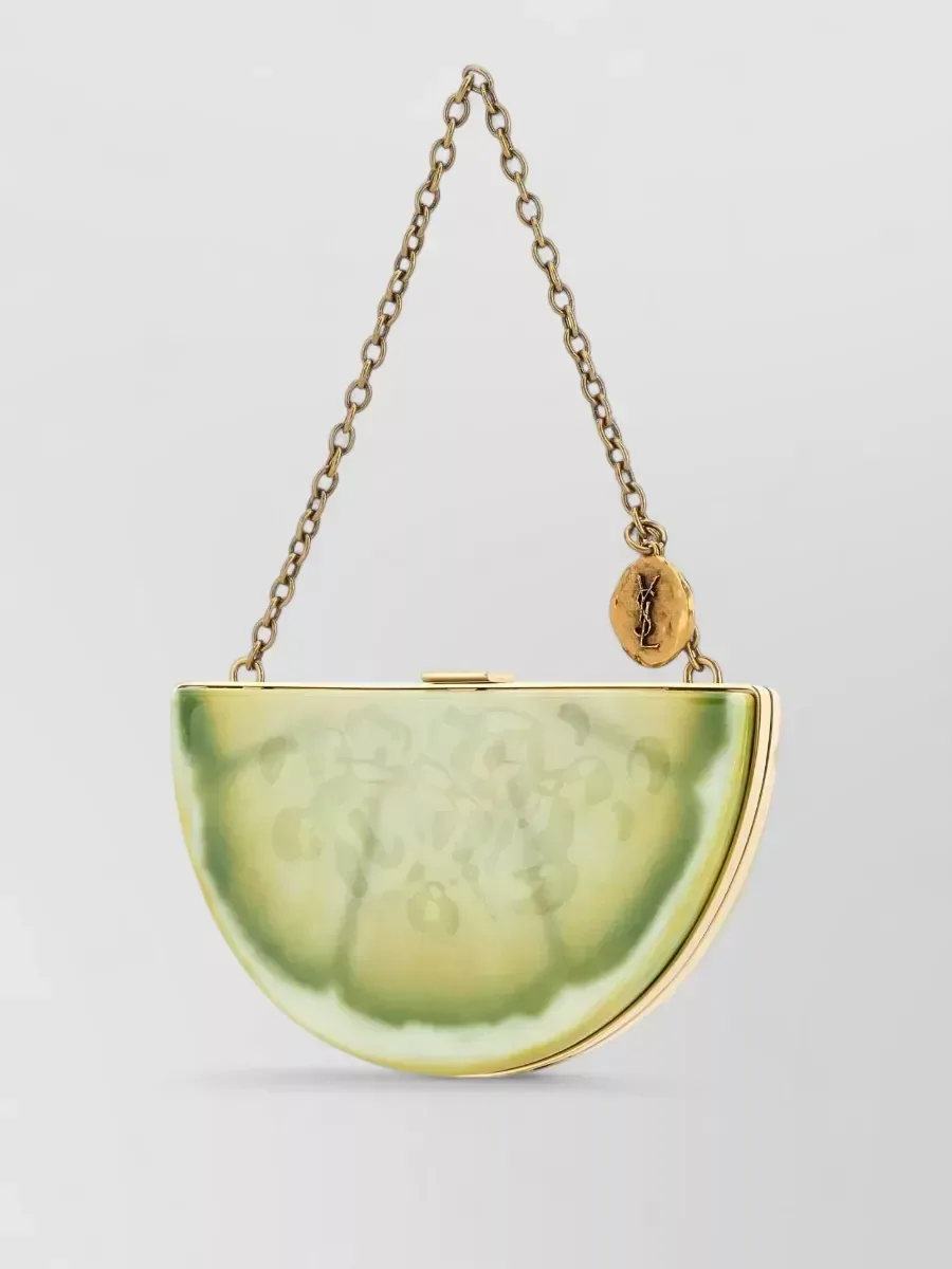 Saint Laurent Mini Resin Shoulder Bag en vert, photo 2