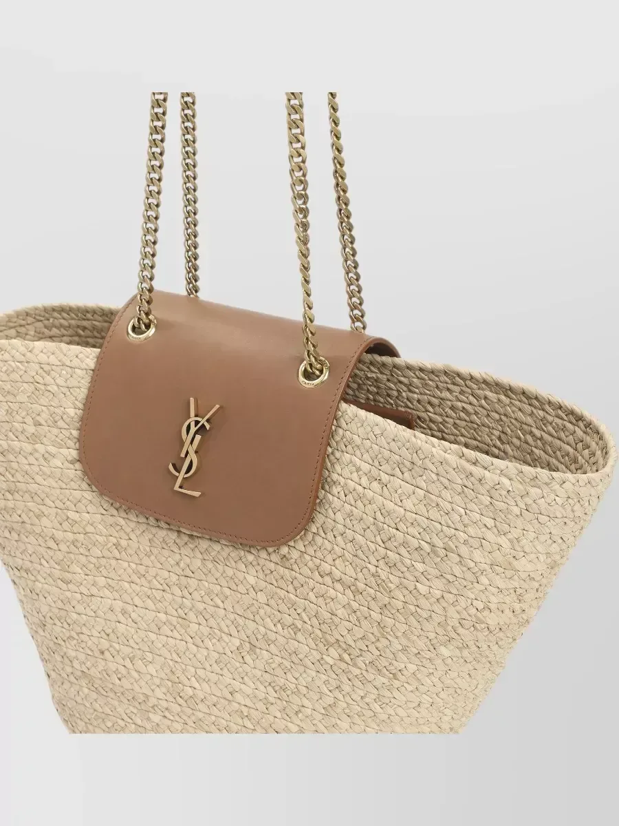 Saint Laurent Raffia Basket in Beige, Foto 3