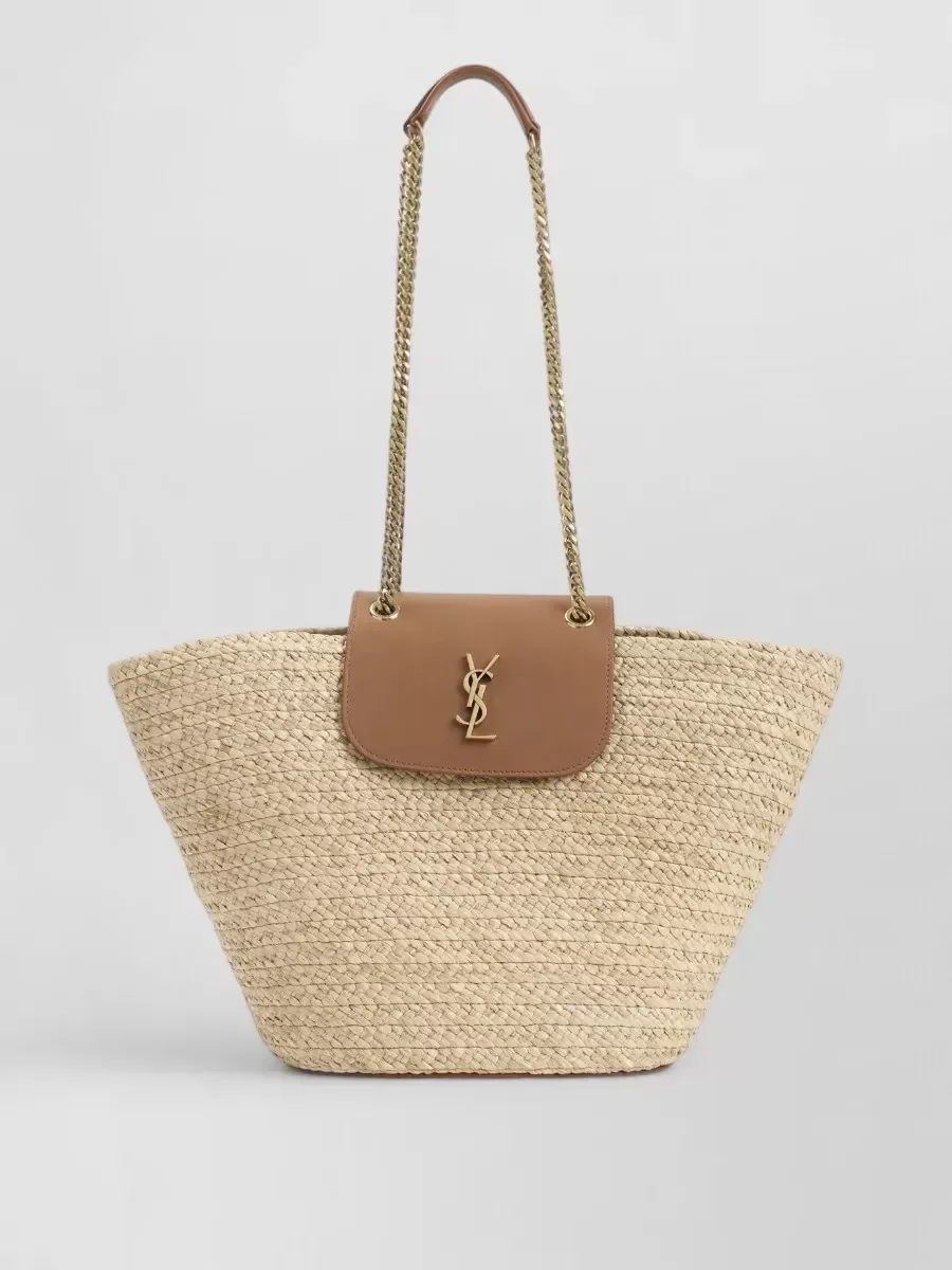 Saint Laurent Raffia Basket in Beige, Foto 4