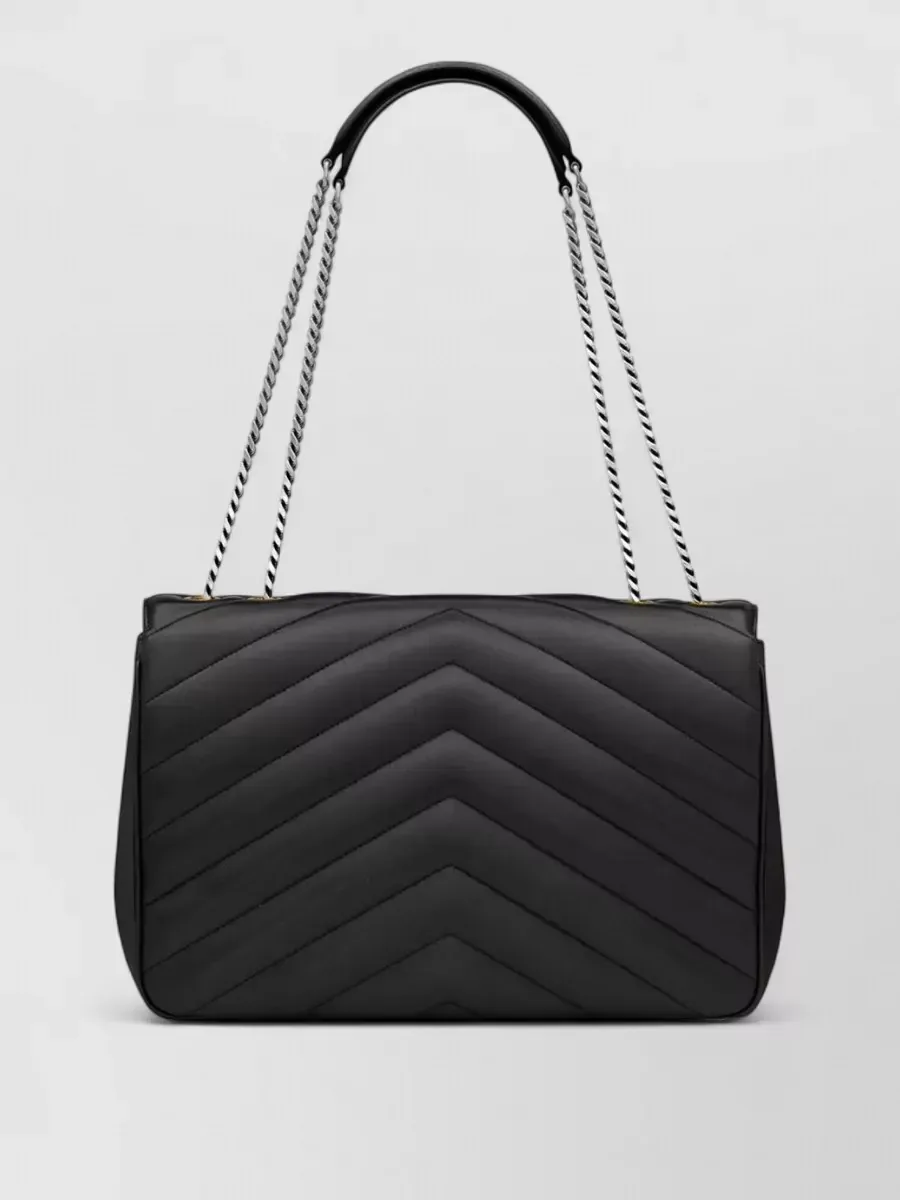 Saint Laurent Loulou Large nera, hardware color oro anticato