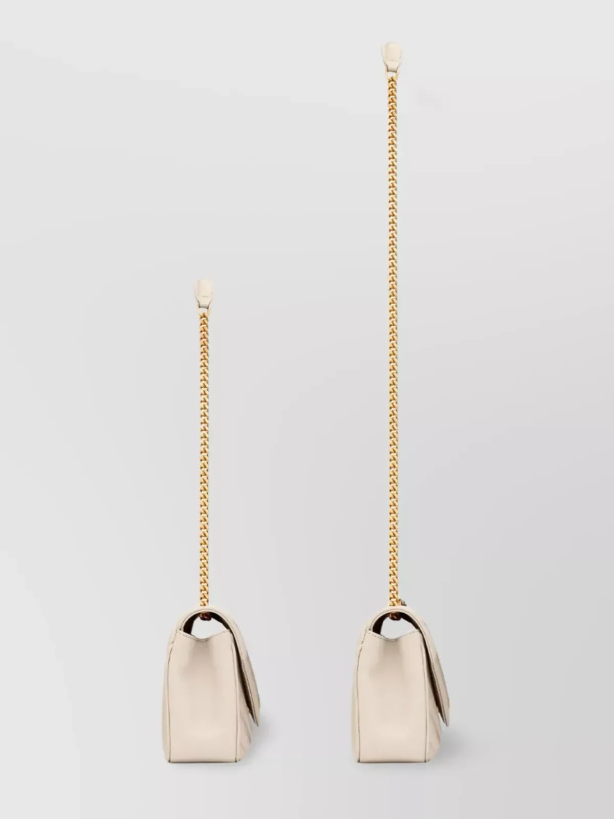 Saint Laurent Loulou Small باللون البيج، صورة 4