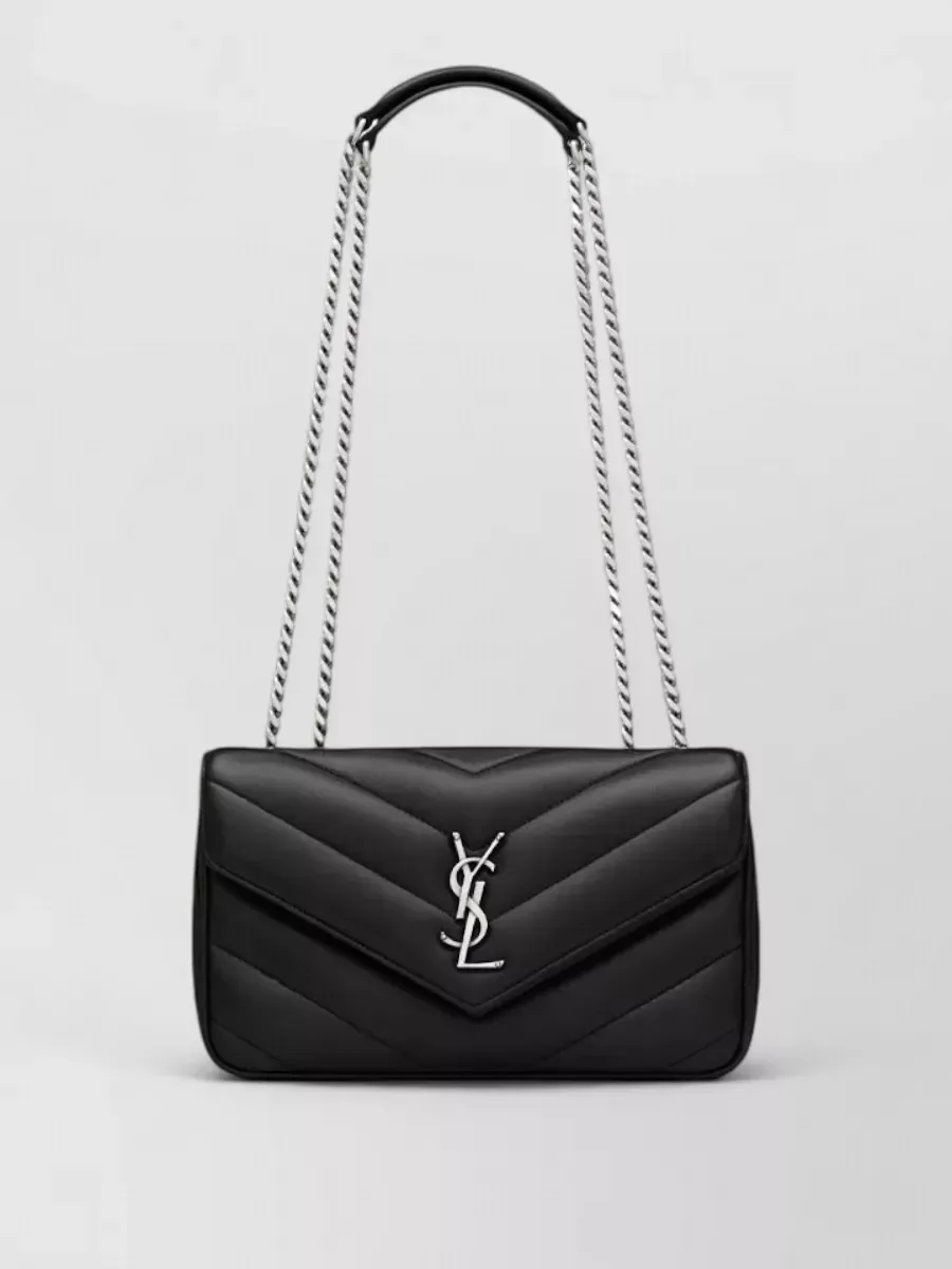 Saint Laurent Loulou Small باللون الأسود، صورة 1