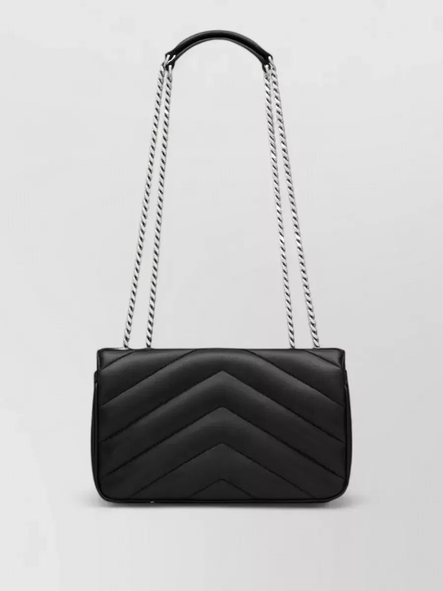 Saint Laurent Loulou Small باللون الأسود، صورة 2