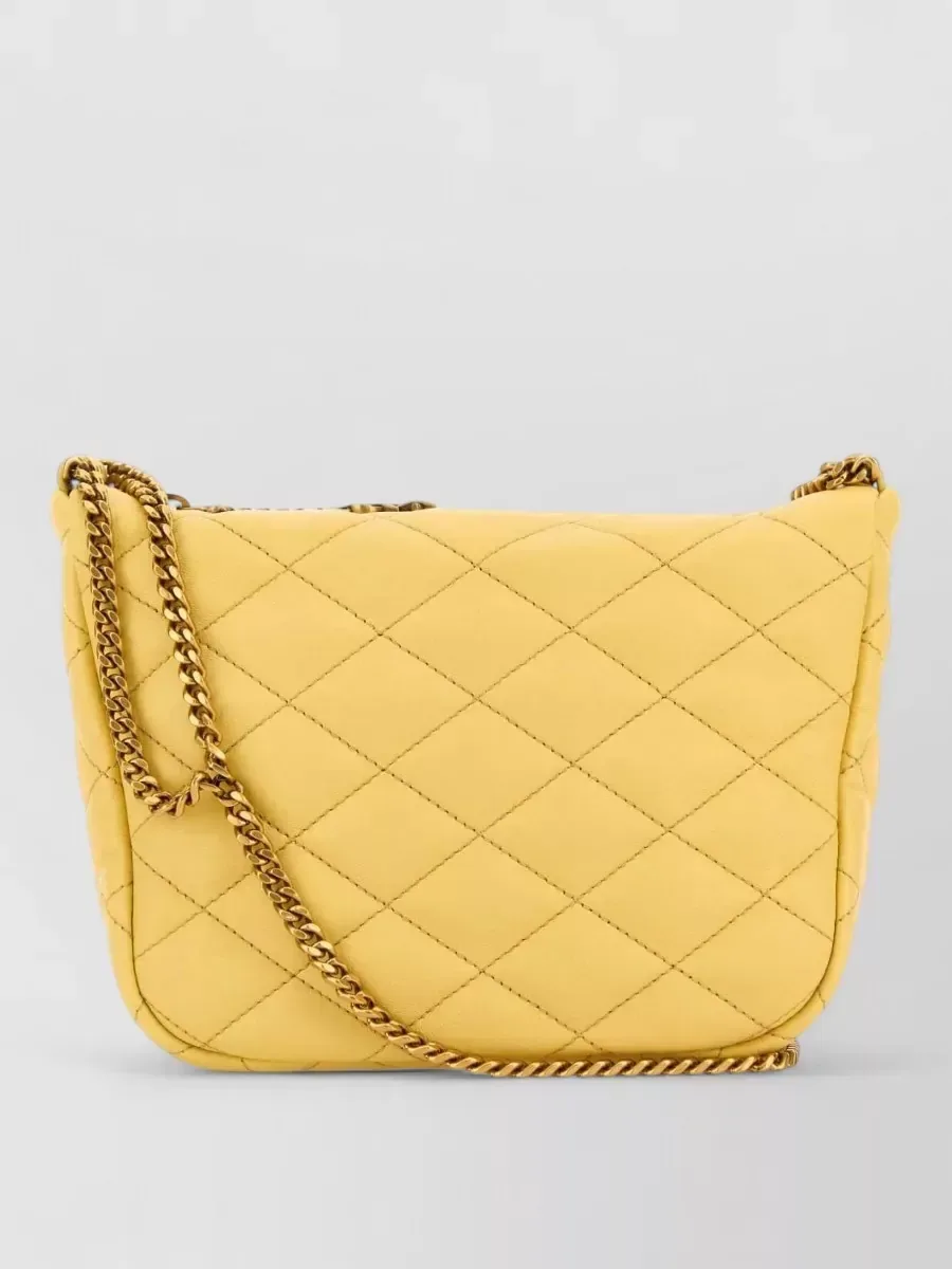 Saint Laurent Quilted Chain Crossbody en jaune, photo 1