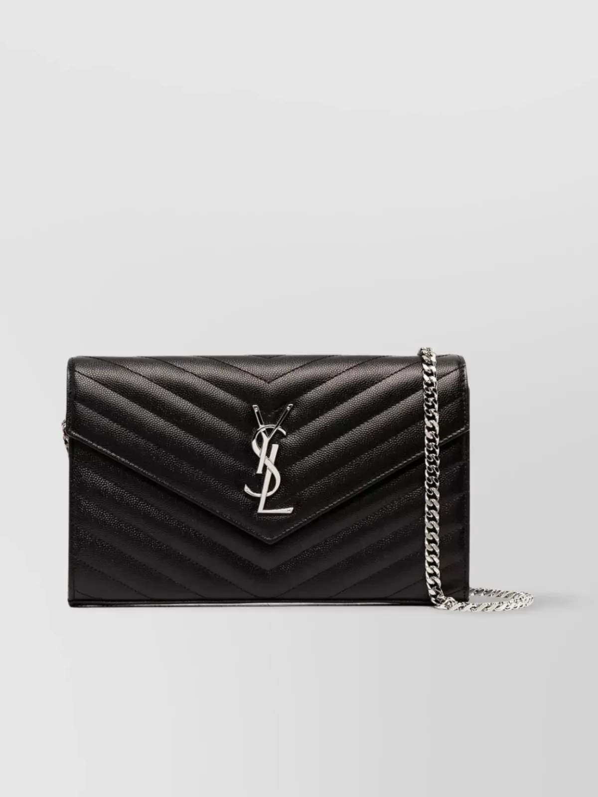 Saint Laurent Cassandre Chain Wallet in Schwarz, Foto 1