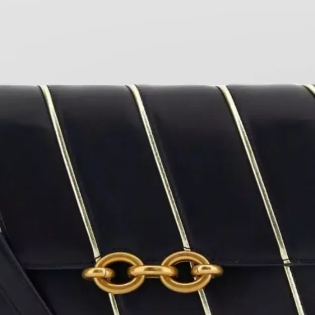 Borsa a spalla Saint Laurent Le Maillon nera, dettaglio
