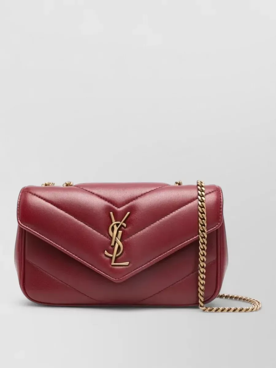 Borsa a spalla Saint Laurent Loulou Mini bordeaux, foto 1