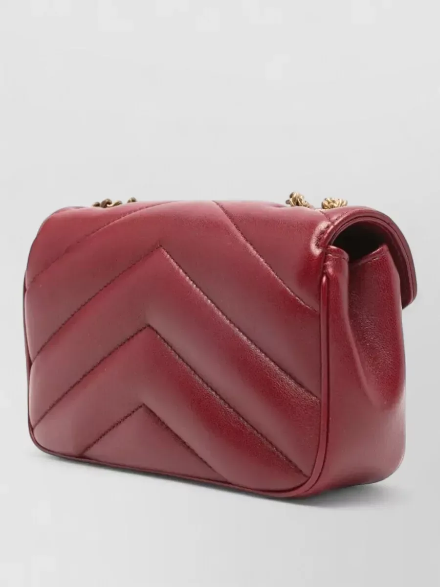 Borsa a spalla Saint Laurent Loulou Mini bordeaux, foto 3