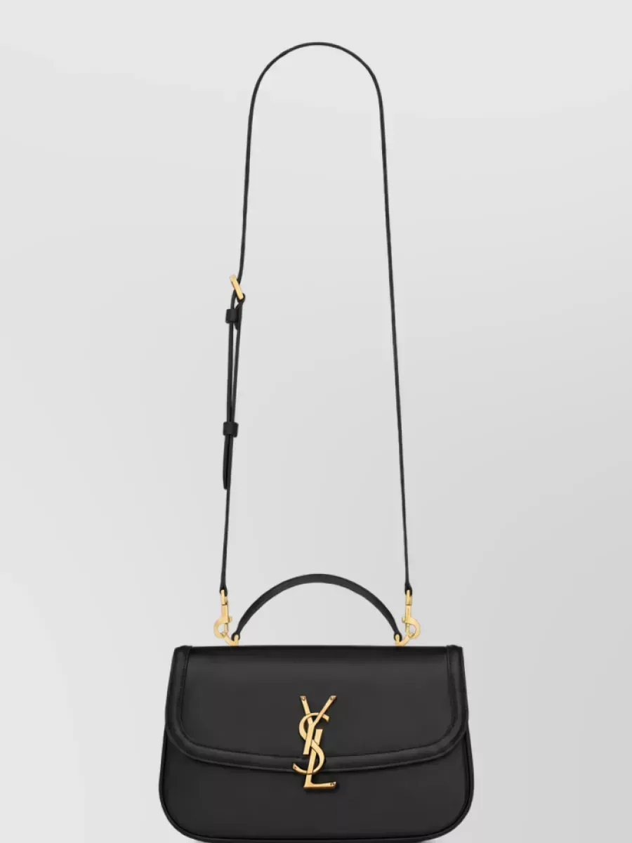 Saint Laurent Schultertasche mit Klappe aus Kalbsleder in Schwarz, Foto 4