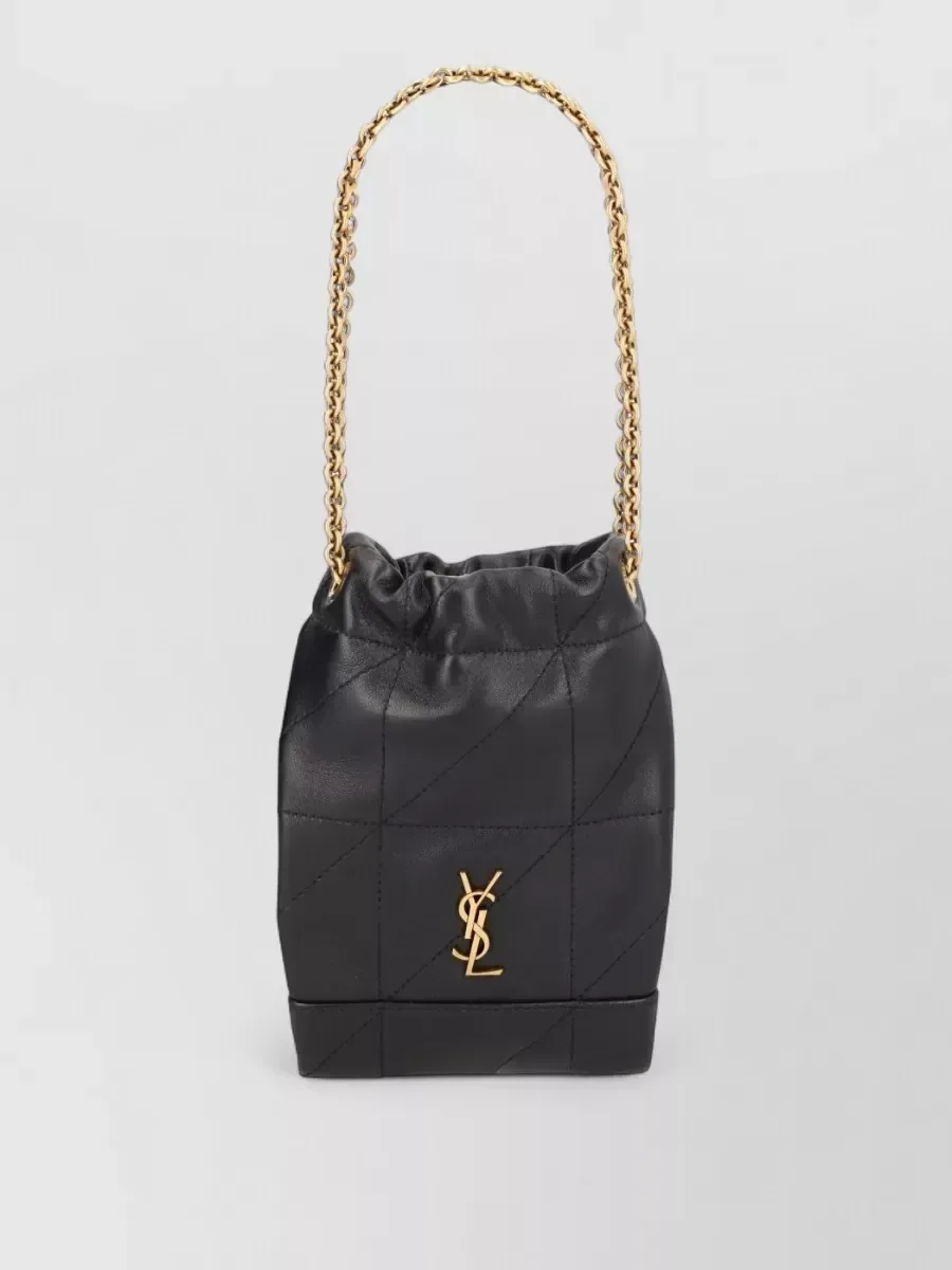 Sac Cassandre Saint Laurent à cordon en Noir, photo 1