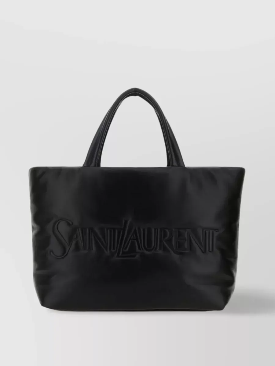 Saint Laurent Embossed Logo Tote in Black, photo 1