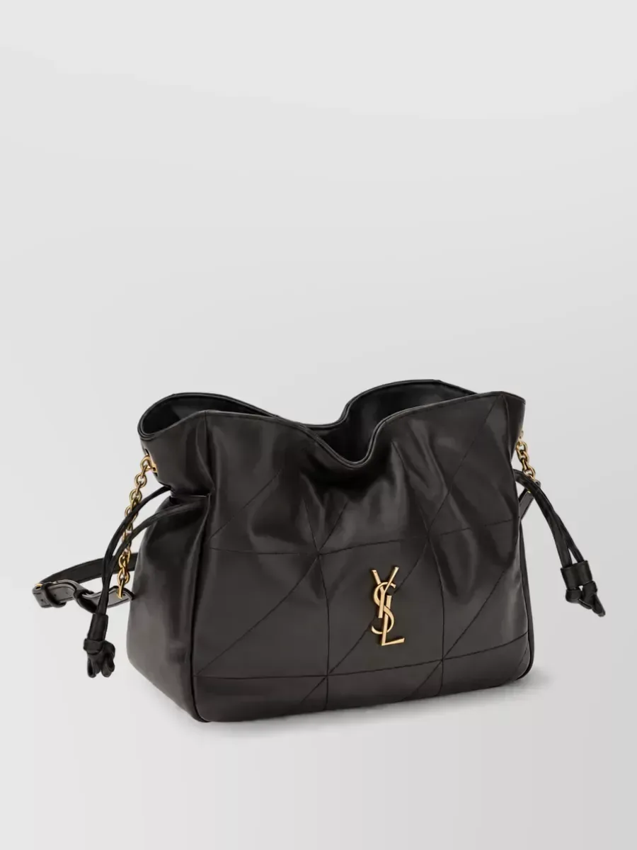 Saint Laurent Quilted Drawstring Clutch in Schwarz, Foto 1