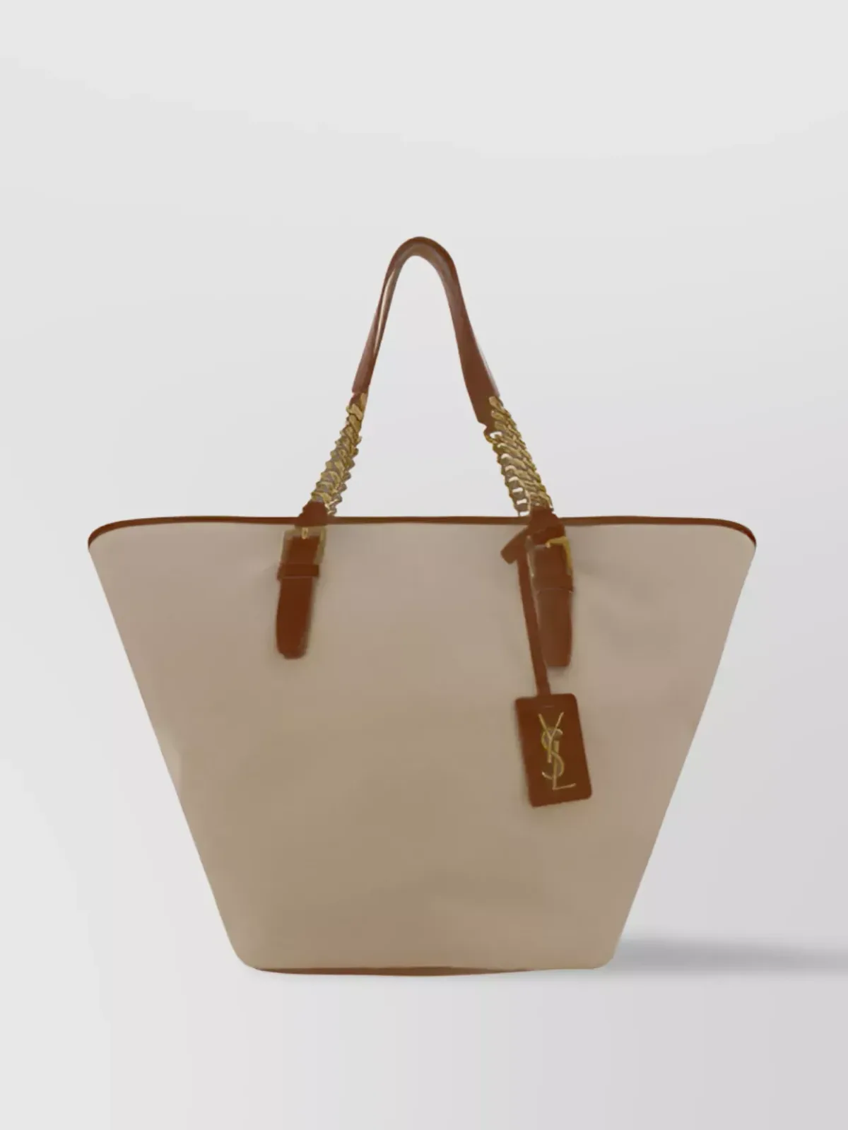Saint Laurent Shopping Tote باللون البيج، صورة 1