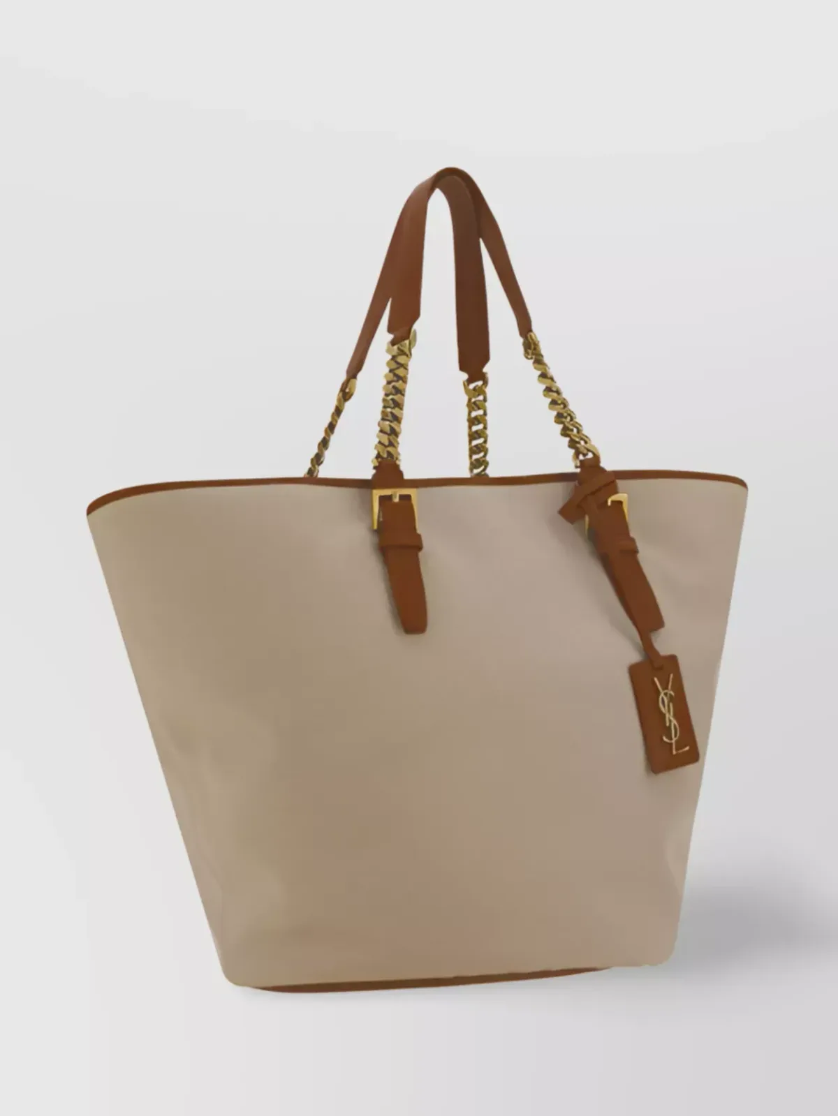 Saint Laurent Shopping Tote باللون البيج، صورة 2