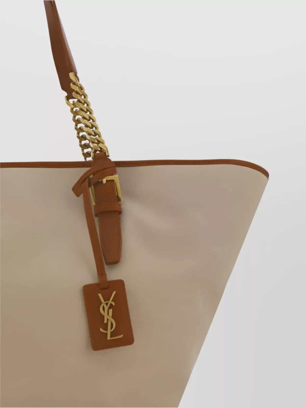 Saint Laurent Shopping Tote باللون البيج، صورة 4