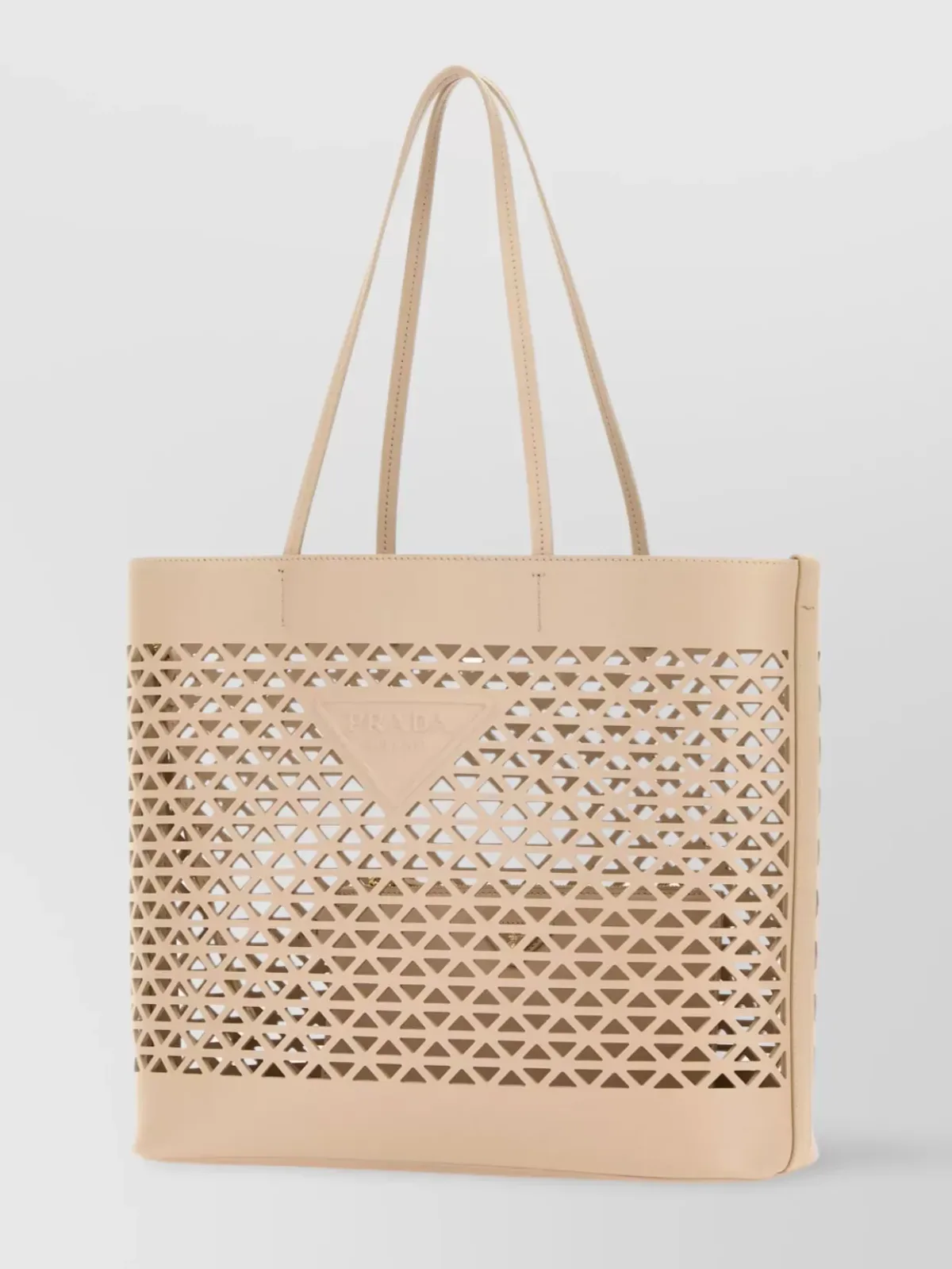 Prada Leather Beach Bag em Bege, foto 3