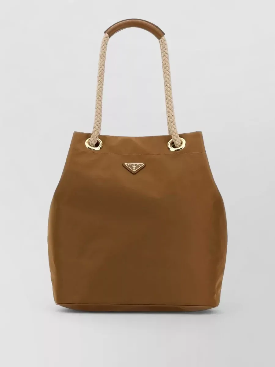 Borsa tote Prada Large Bucket in marrone, foto 2