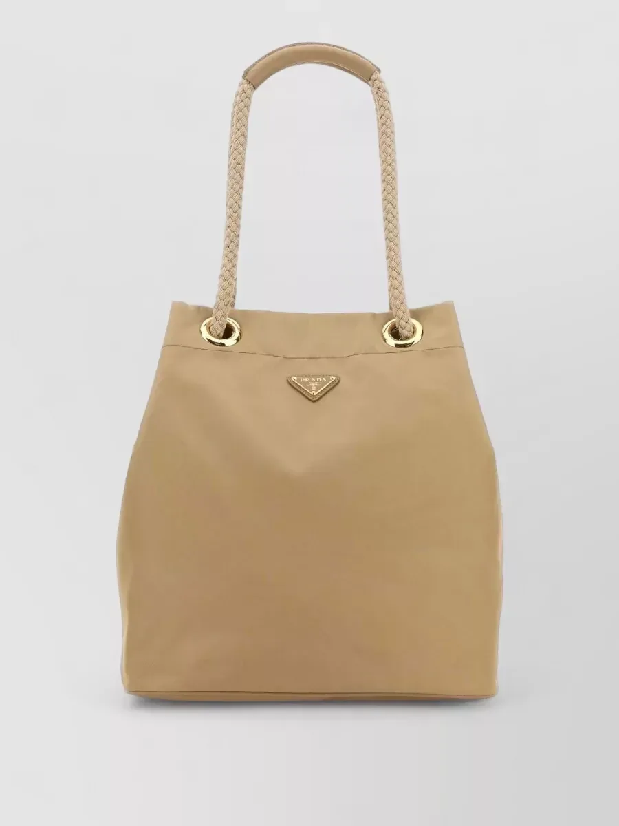 Borsa tote Prada Large Bucket in beige scuro, foto 1