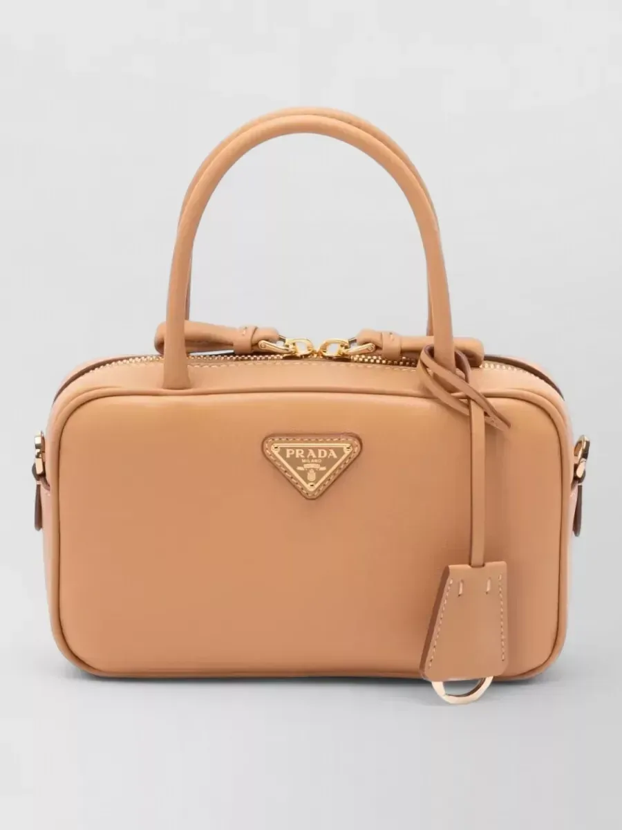 Prada Mini Tote aus Leder in Beige, Foto 1