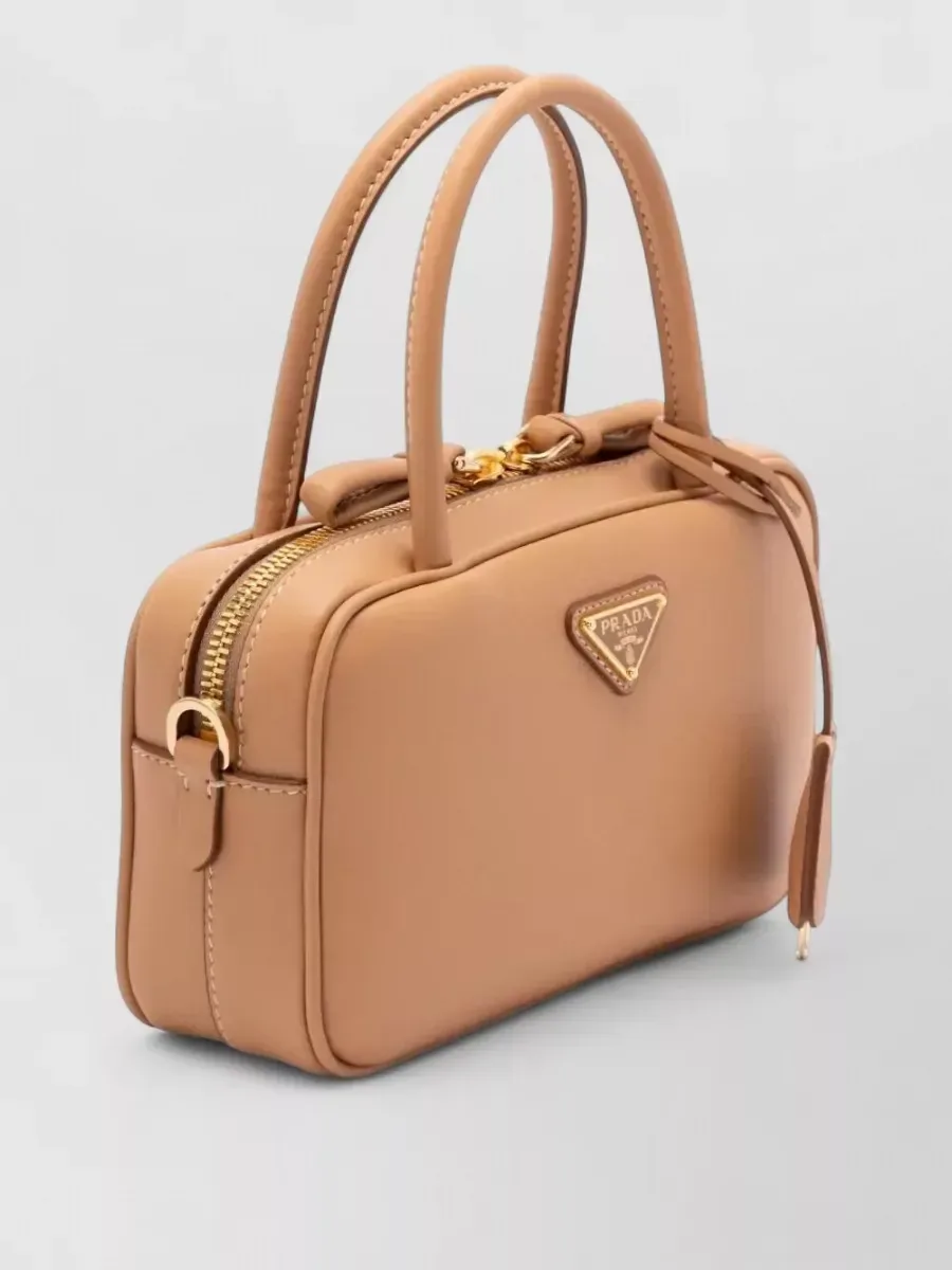 Prada Mini Tote aus Leder in Beige, Foto 2