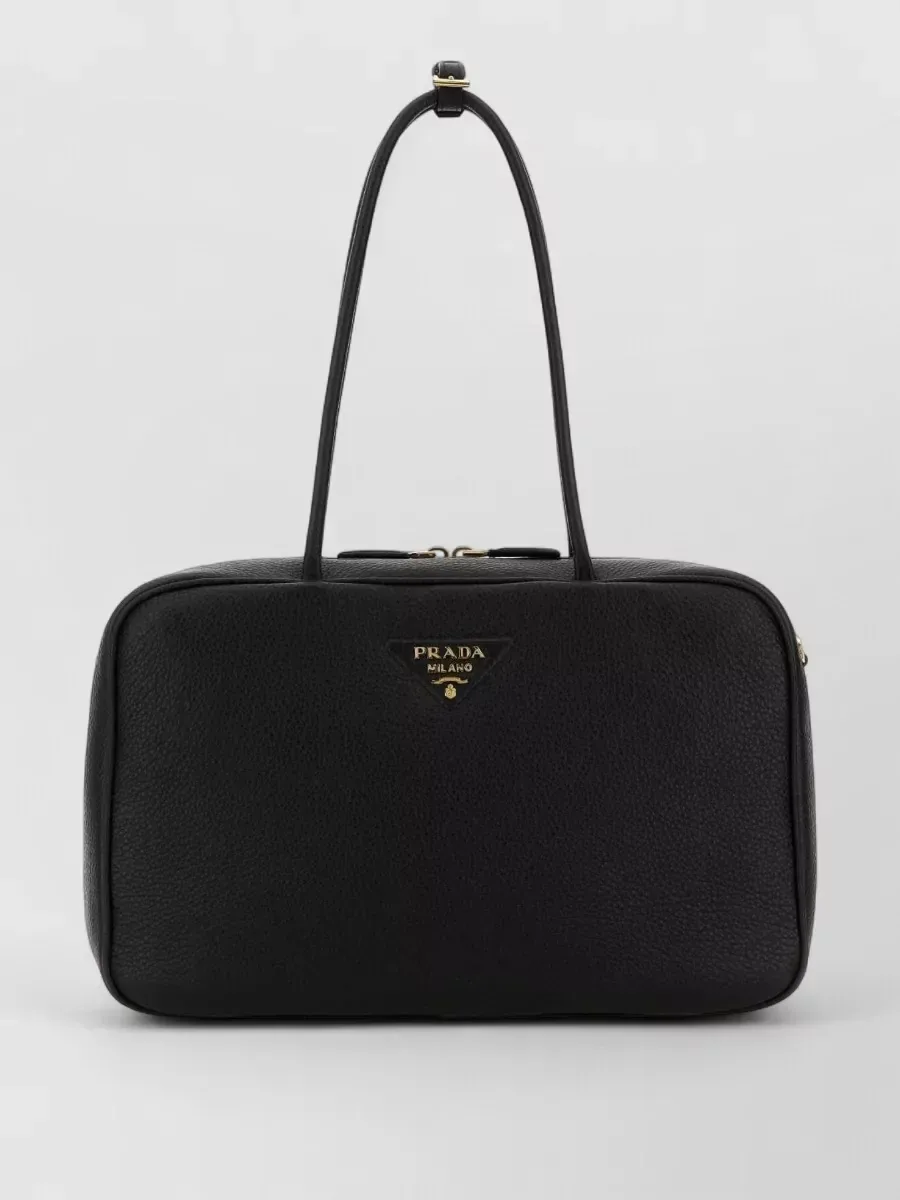 Borsa a spalla Prada in pelle di cervo nera, foto 1