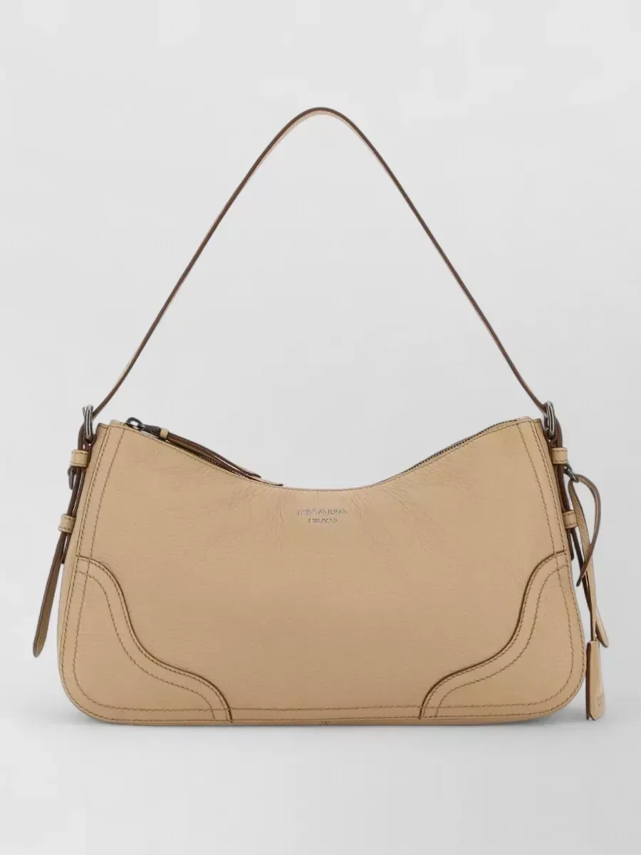 Prada geschwungene Schultertasche in Beige, Foto 1