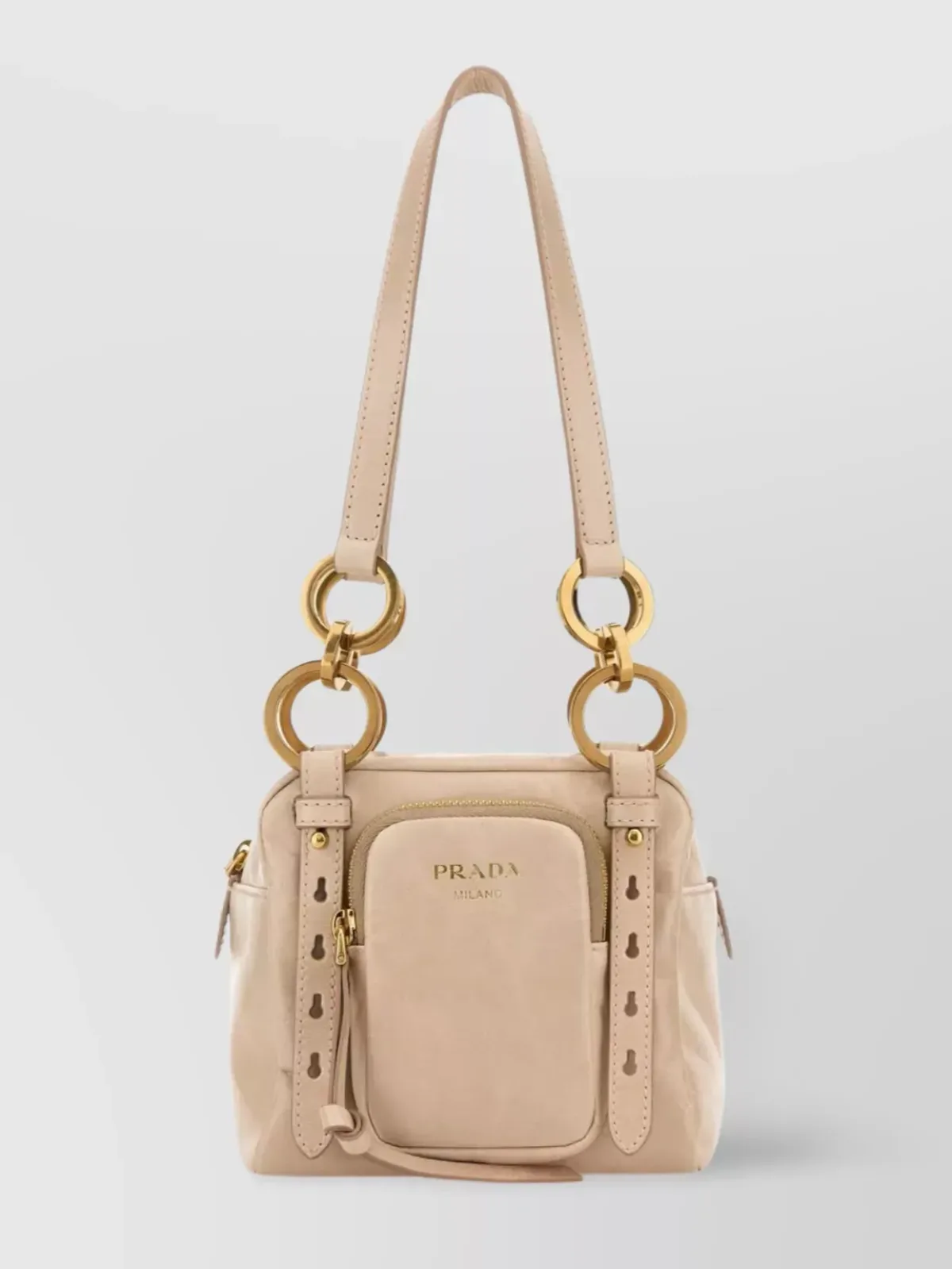Mini borsa Prada con doppio manico in beige, foto 1