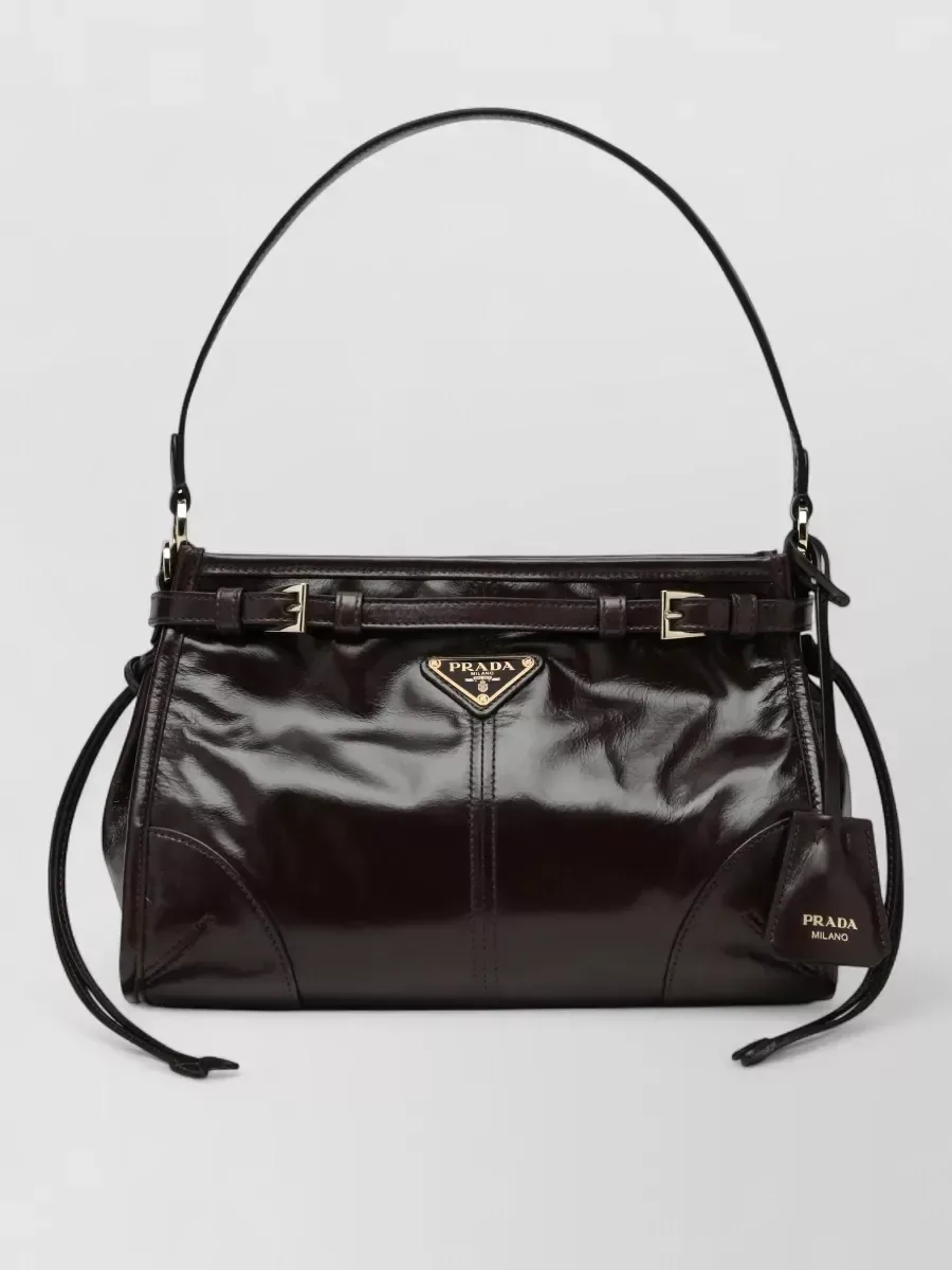 Prada Top Handle Shoulder Bag in Dark Brown, photo 1