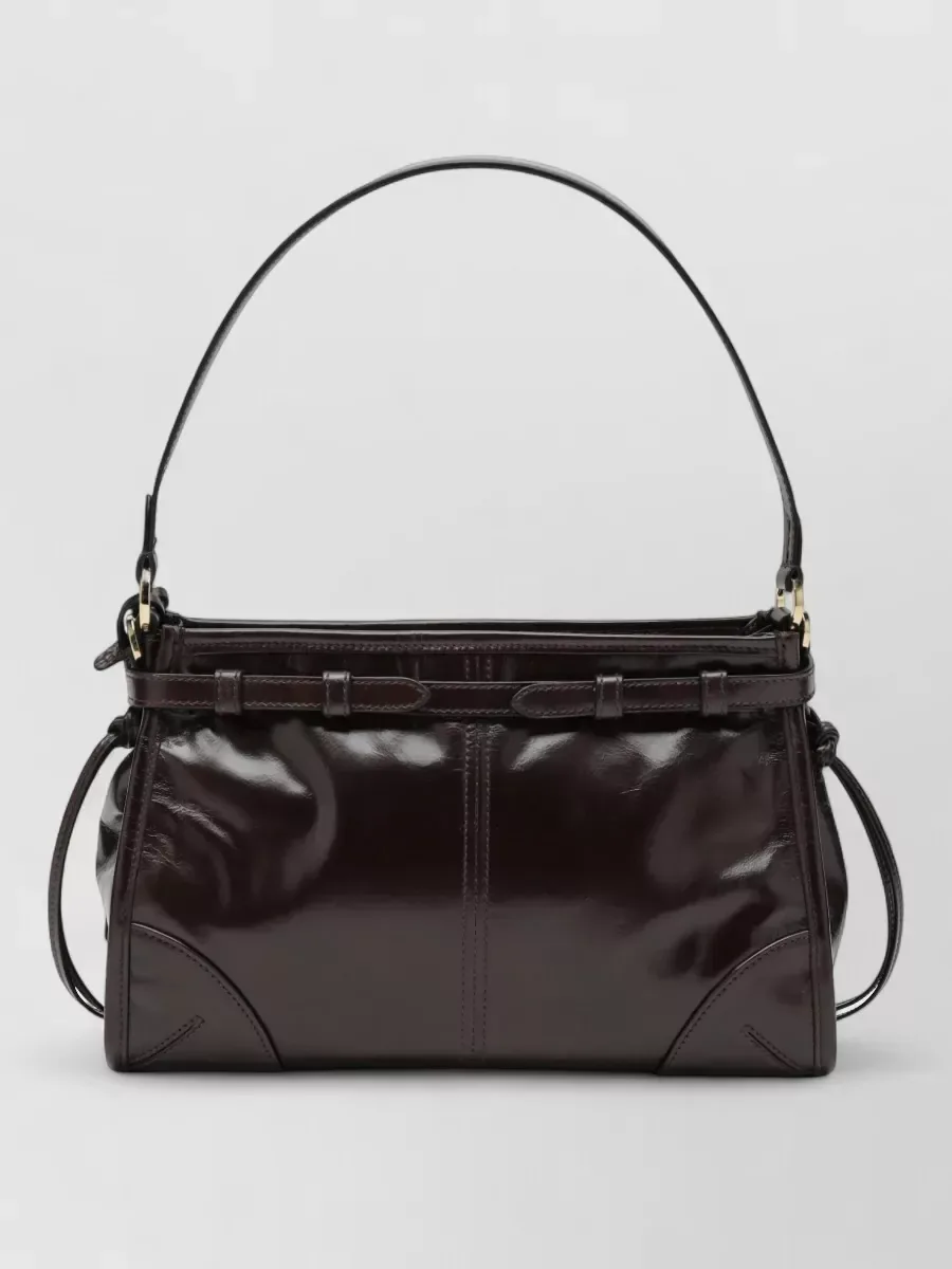Prada Top Handle Shoulder Bag in Dark Brown, photo 2