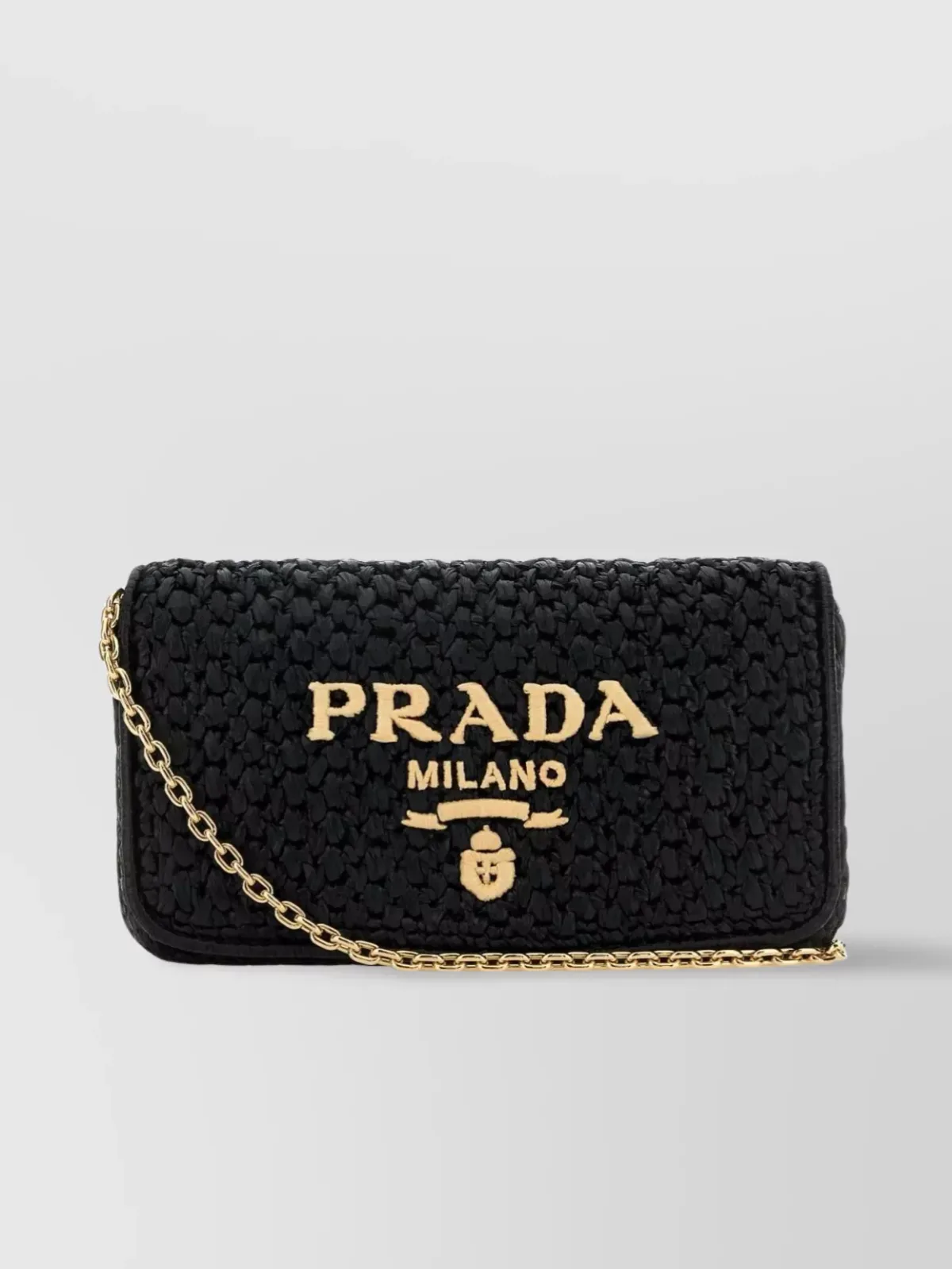 Prada Raffia Umhängetasche in Schwarz, Foto 1