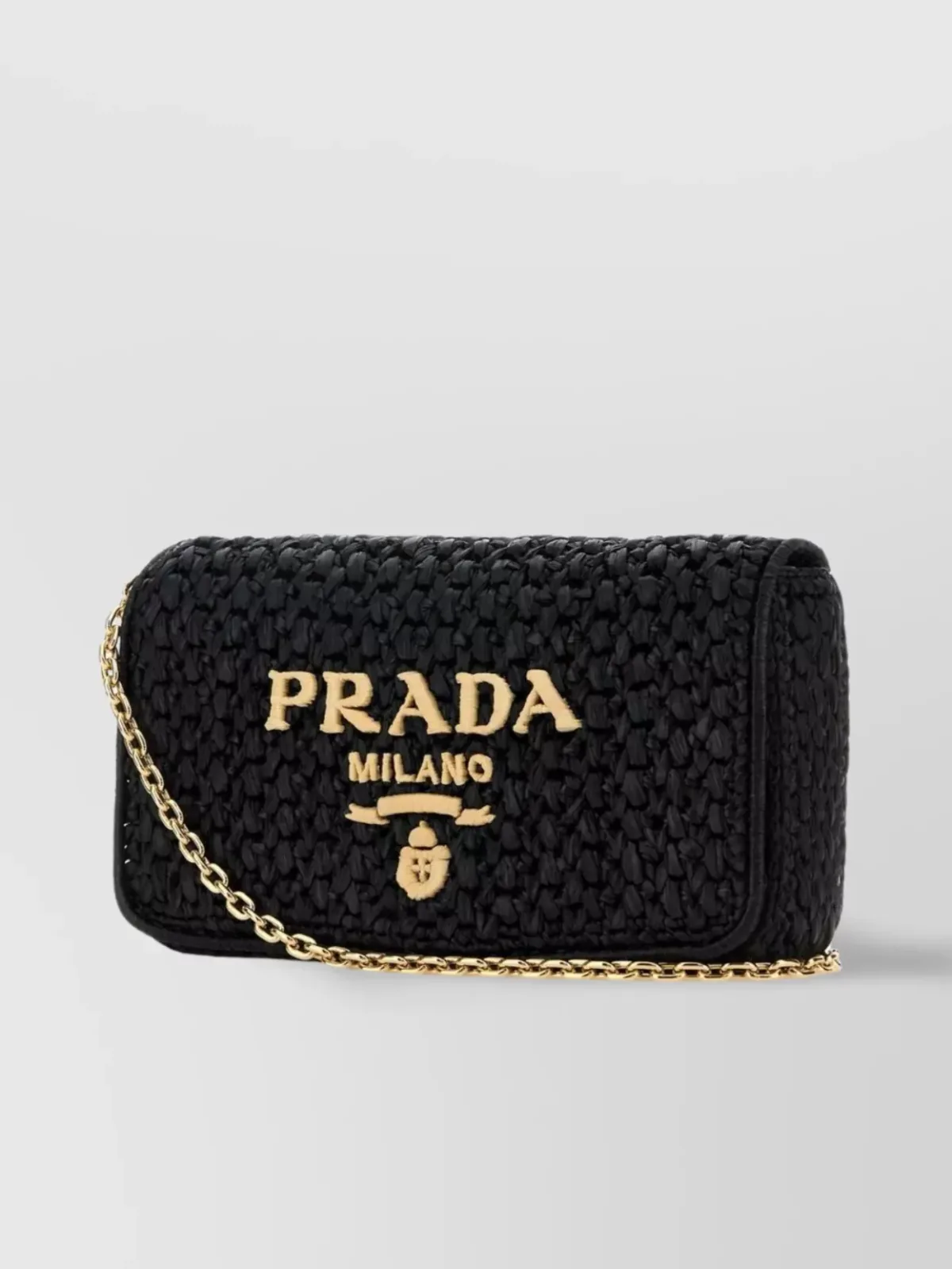 Prada Raffia Umhängetasche in Schwarz, Foto 2