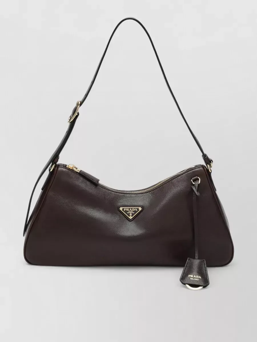 Prada Zip Shoulder Bag in Brown, photo 1