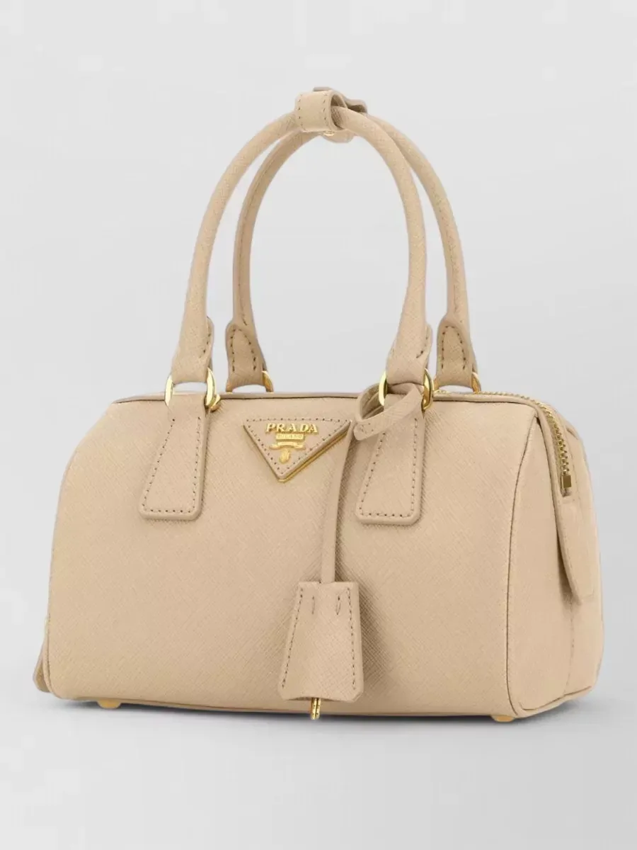 Prada Leather Top Handle Bag em Bege, foto 2