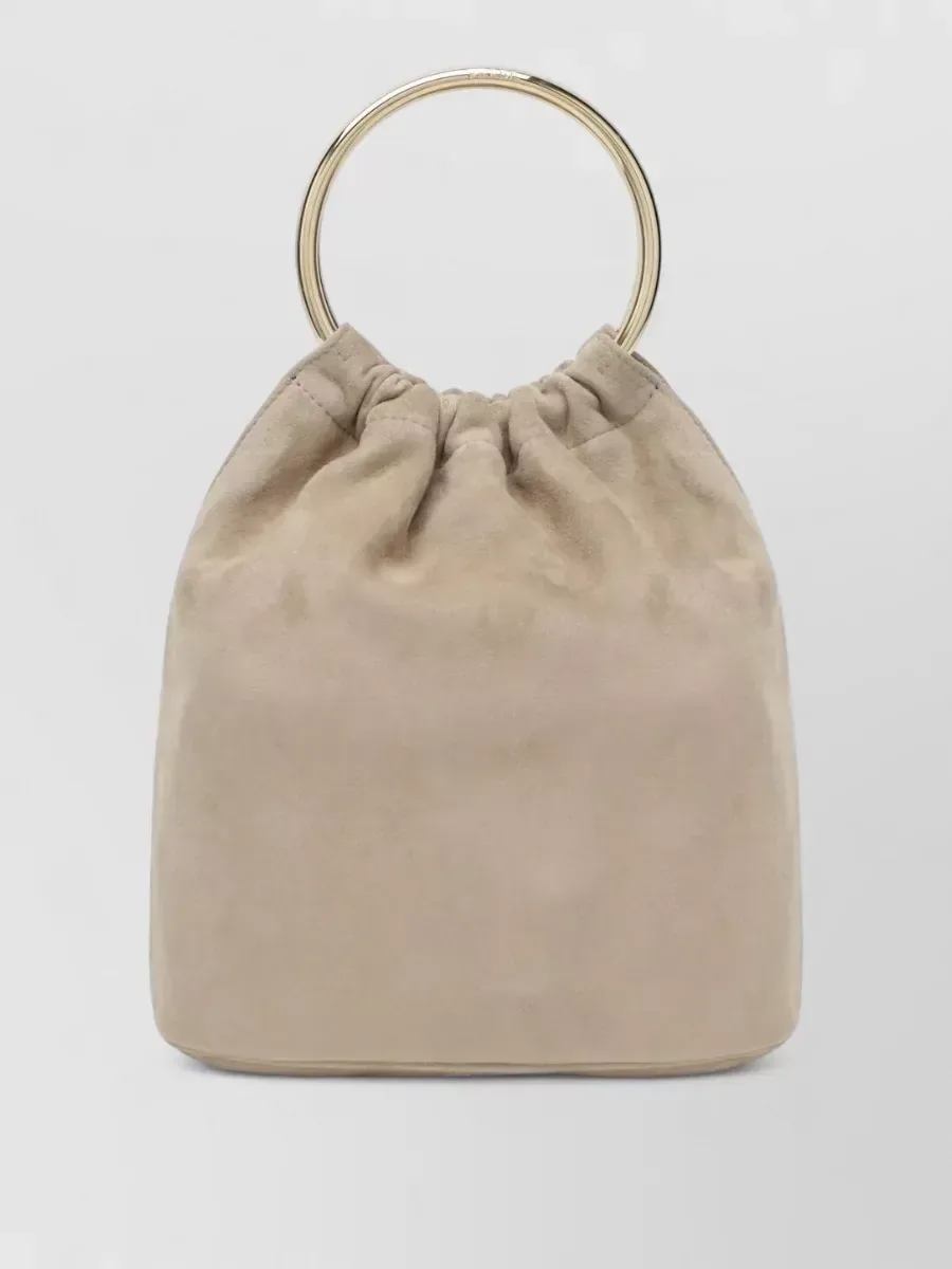 Borsa a secchiello Prada in camoscio beige, foto 2