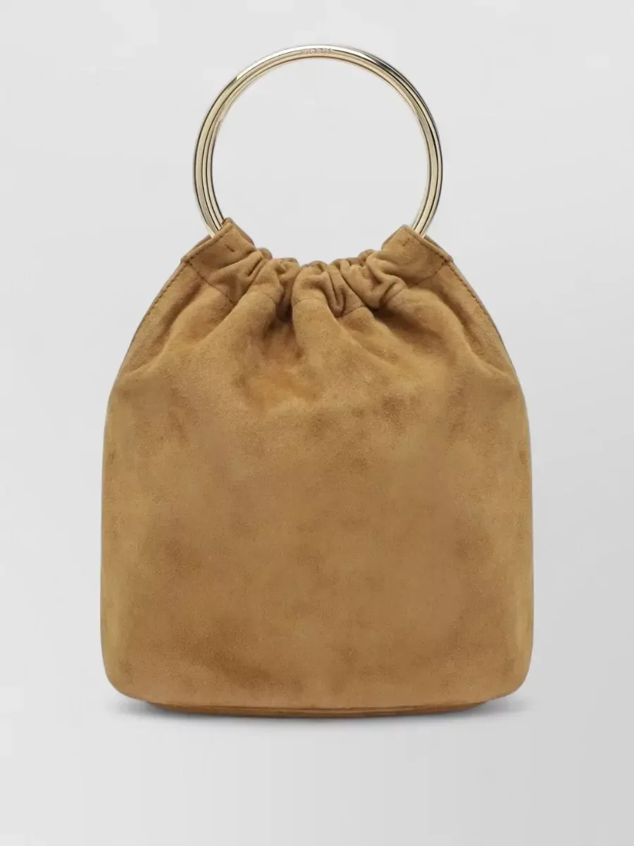 Borsa a secchiello Prada in camoscio marrone, foto 2