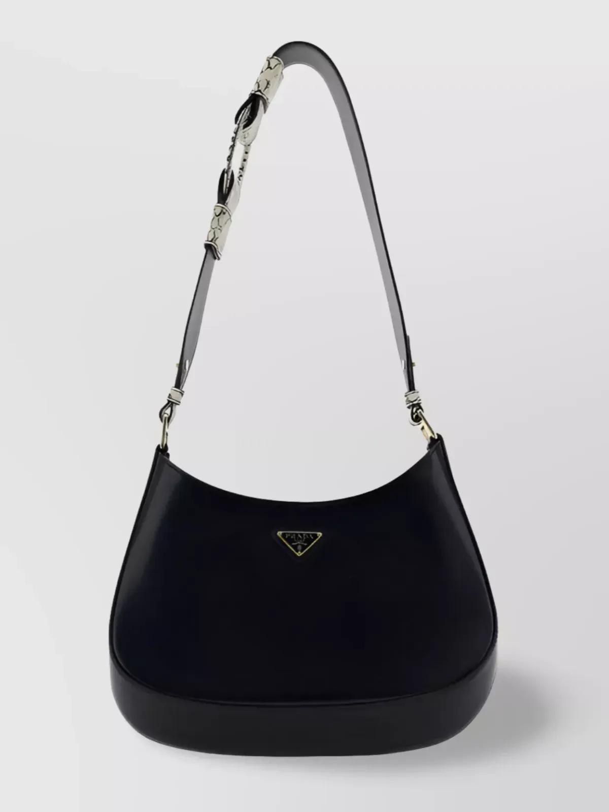Bolso de hombro Prada Cleo de charol en negro, foto 1