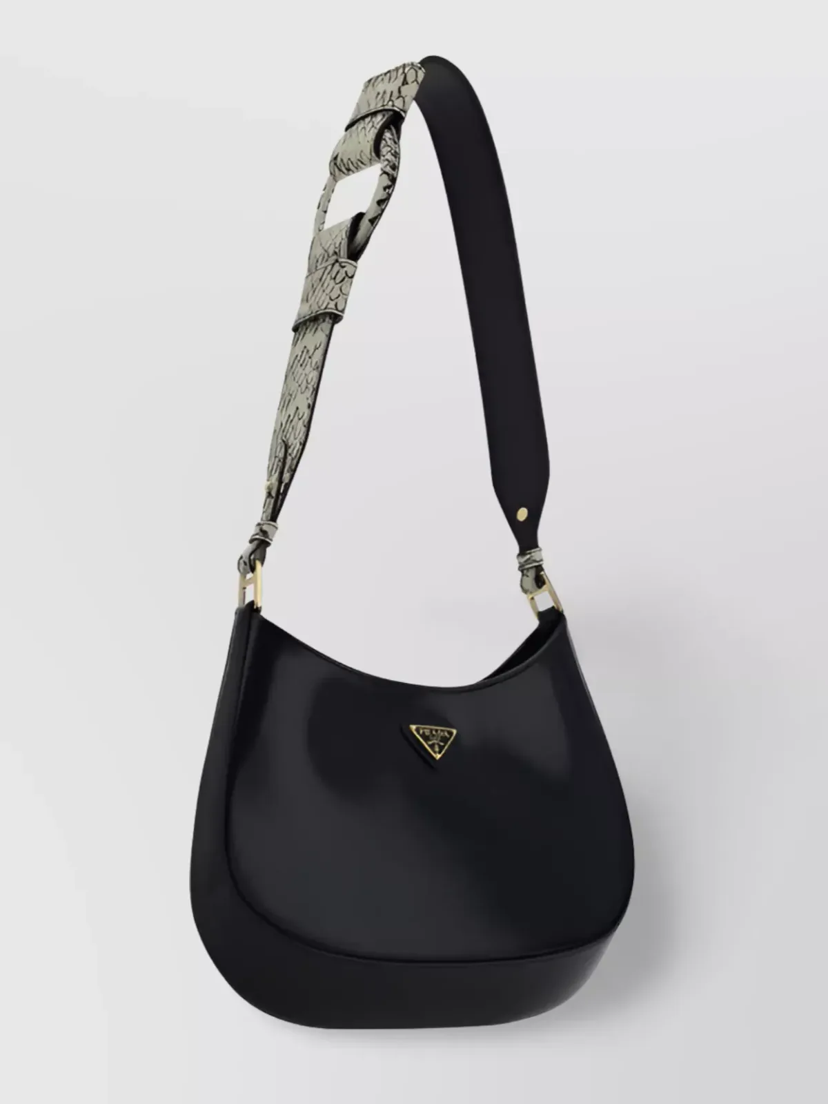 Bolso de hombro Prada Cleo de charol en negro, foto 2