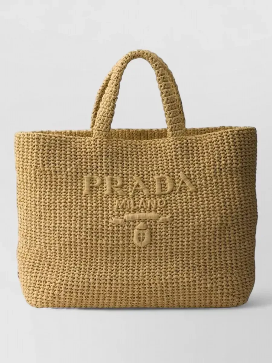 Prada Woven Tote in Beige, Foto 1