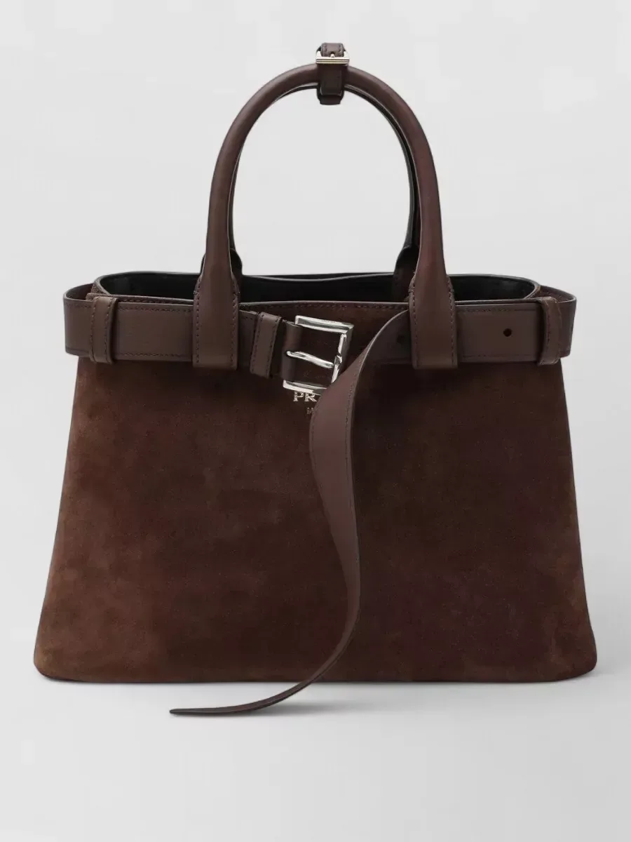 Prada Buckle Medium en marron, photo 1